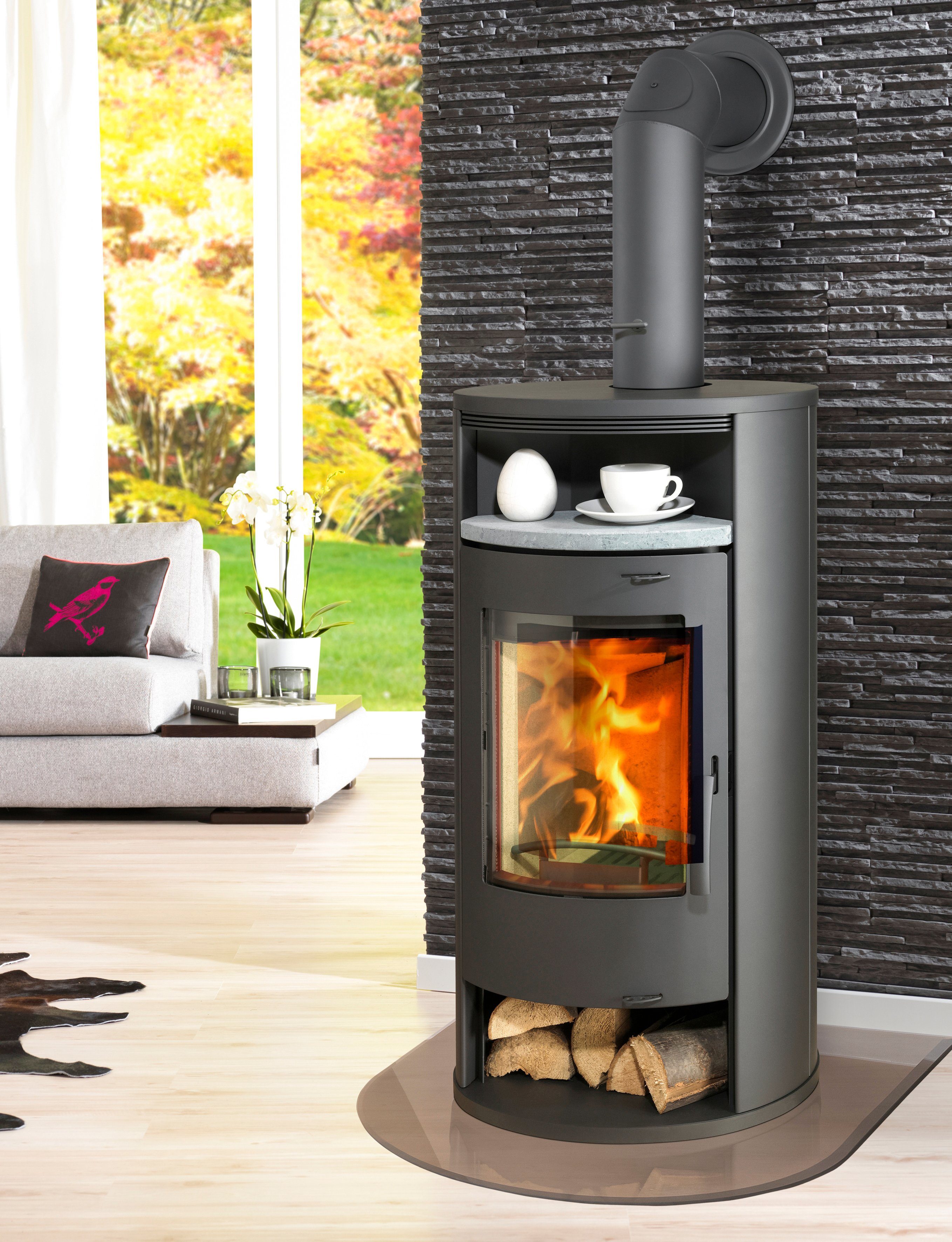 Thermia Kaminofen Olympus Stahl 7 Kw Ovale Form Abgerundete