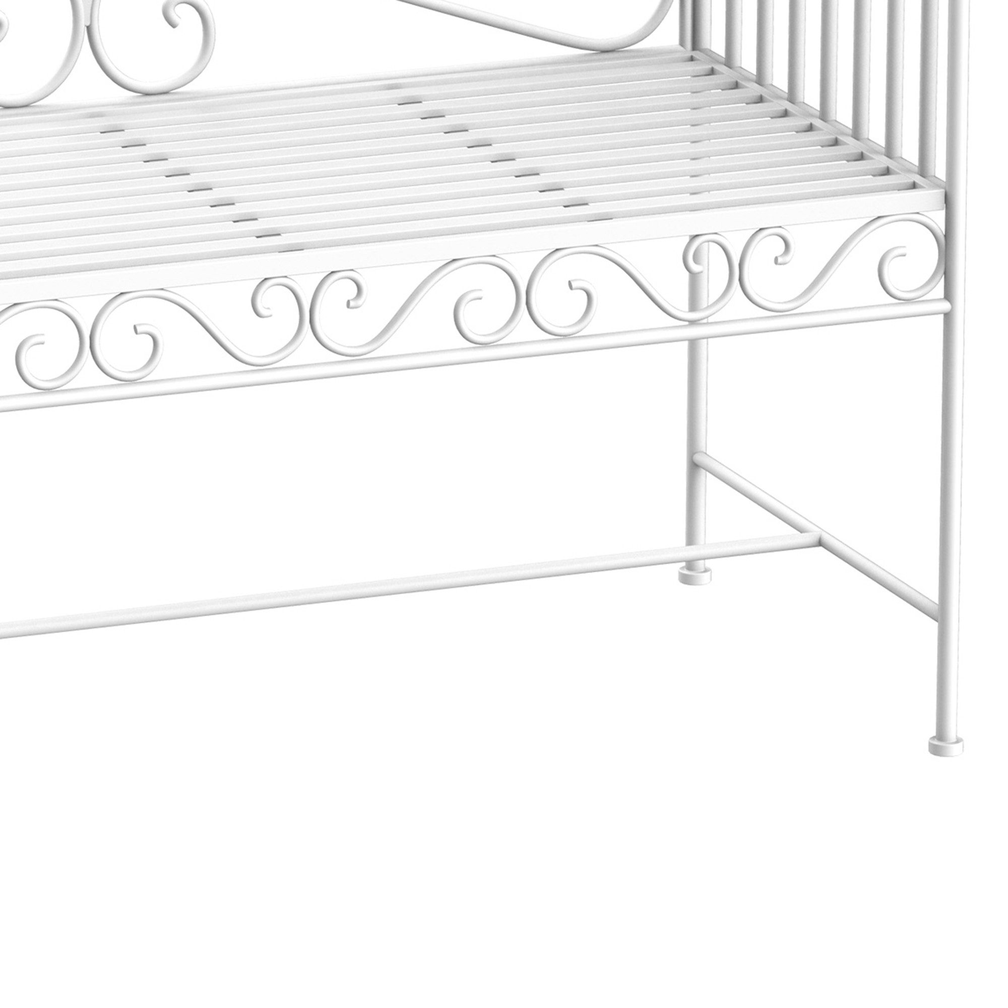 MC Star Gartenbank 2-Sitzer Gartenbank robust, Parkbank rostfrei Sitzbank Bank (Gartenmöbel 111 x 50 x 98cm, Weiß)