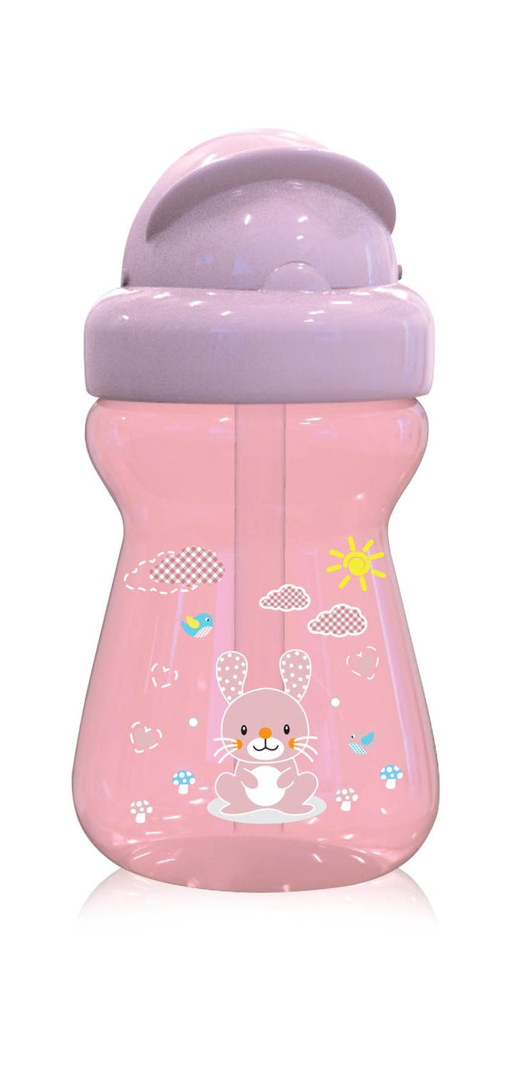 Baby rosa Care Kinder ml, Sport-Sipper Deckel Trinkflasche 200 Trinkflasche Mini Strohhalm, Tiere,