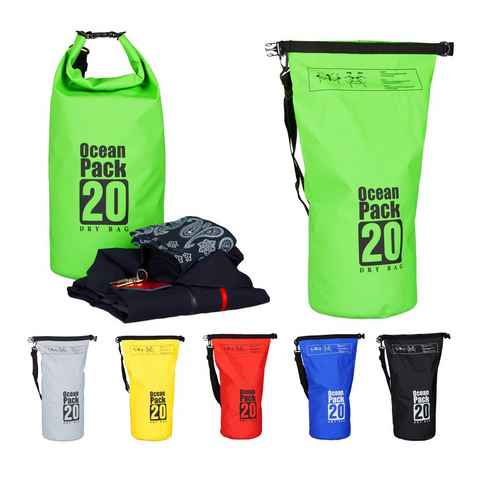 relaxdays Packsack Ocean Pack 20L wasserdicht, Grün