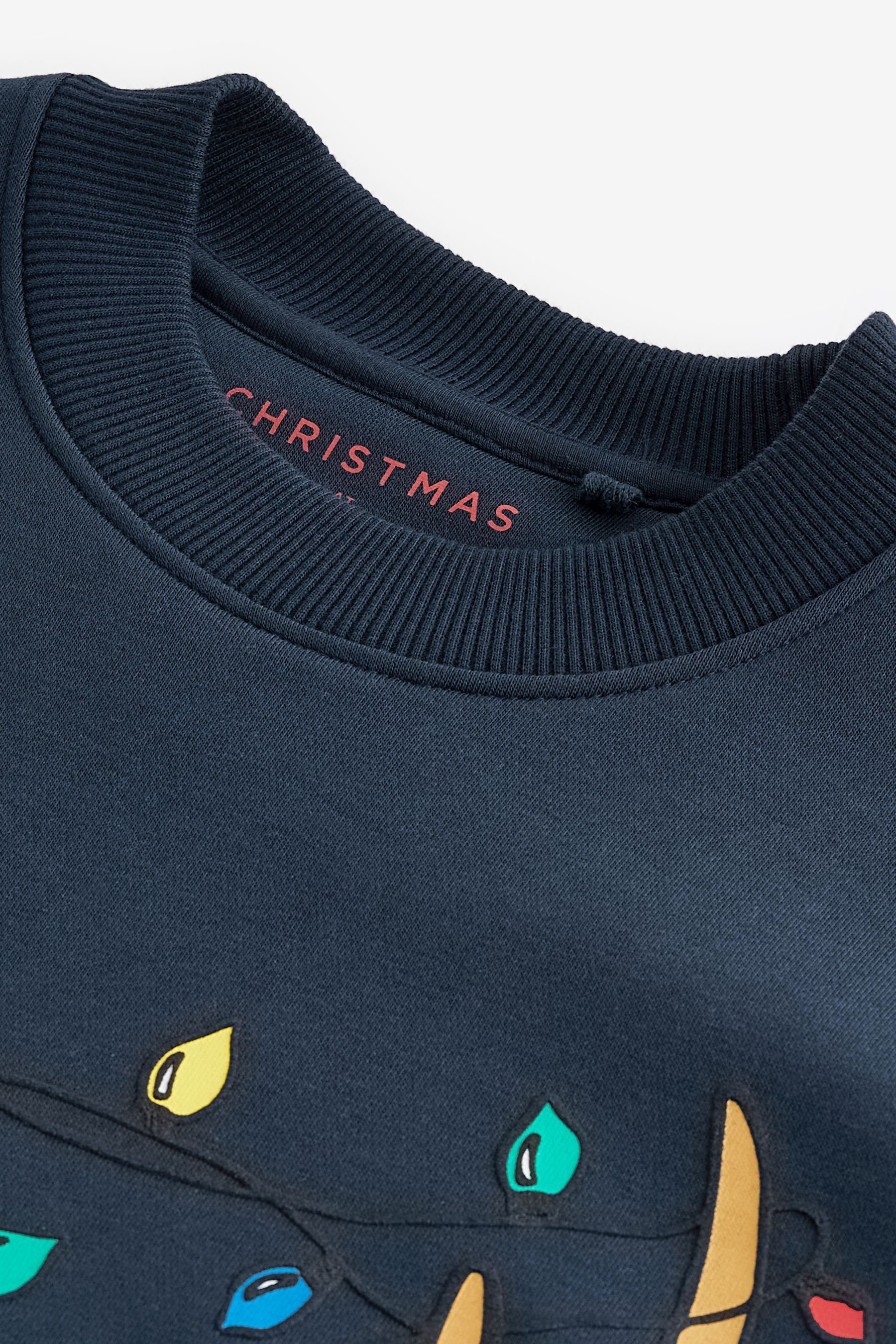 Pullover Navy (1-tlg) Sweatshirt Weihnachtsmotiv Next mit Dark Blue