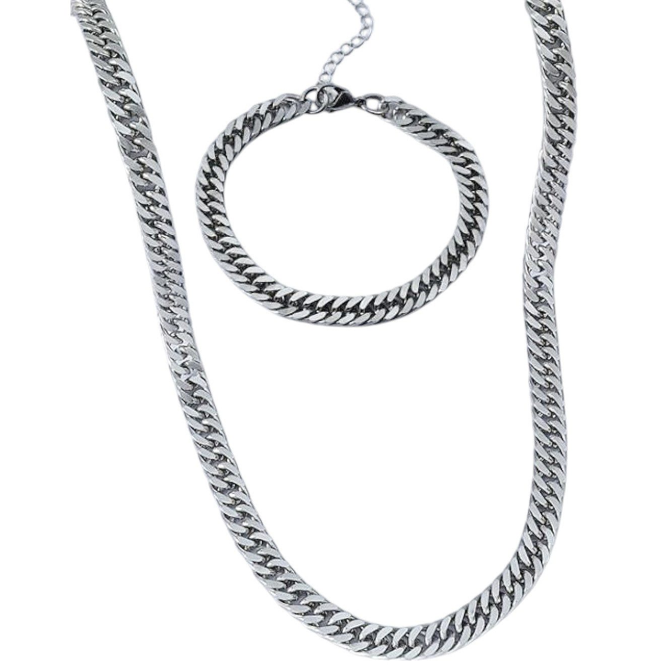 KARMA Schmuckset Herren Silber Panzerkette Armband günstig online kaufen