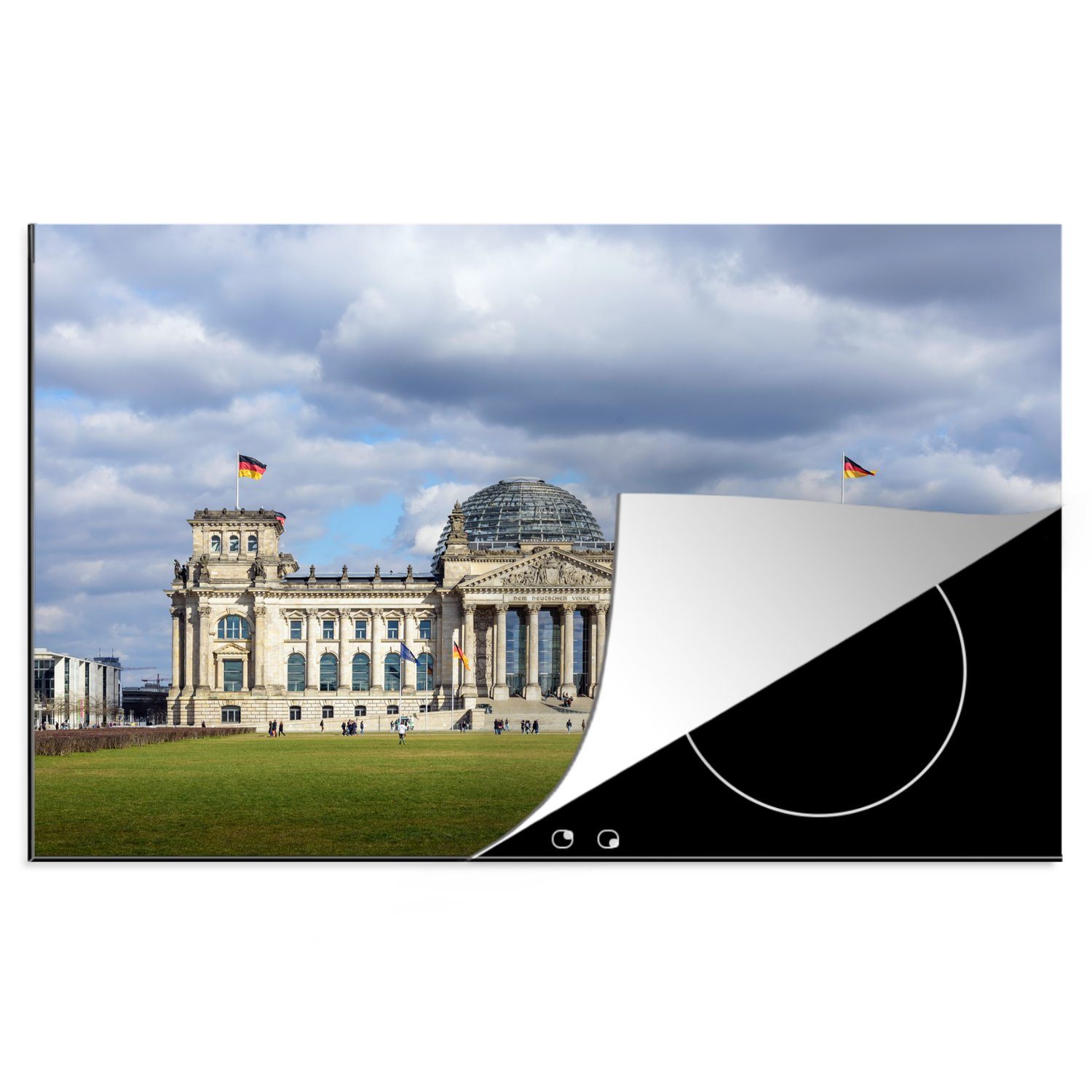 MuchoWow Herdblende-/Abdeckplatte Reichstag - Berlin - Deutschland, Vinyl, (1 tlg), 81x52 cm, Induktionskochfeld Schutz für die küche, Ceranfeldabdeckung