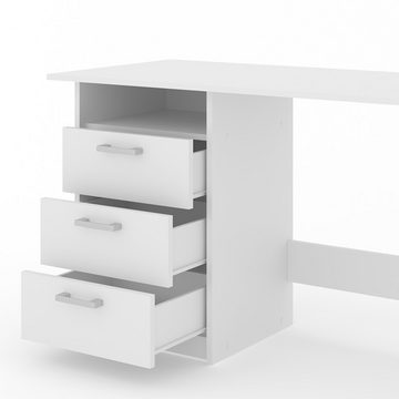 Vicco Schreibtisch Arbeitstisch Bürotisch PC-Tisch MEIKO Weiß