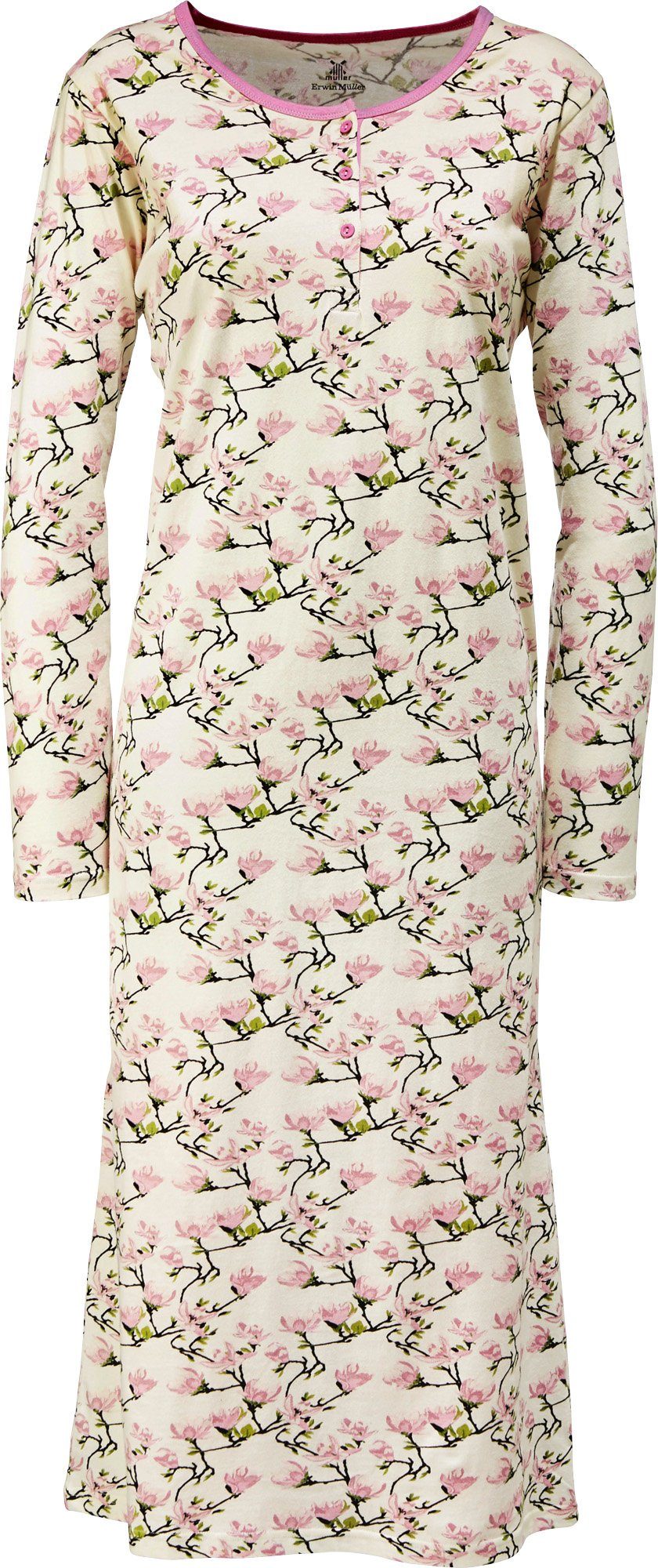 Erwin Müller Nachthemd Damen-Nachthemd Single-Jersey Blumen günstig online kaufen