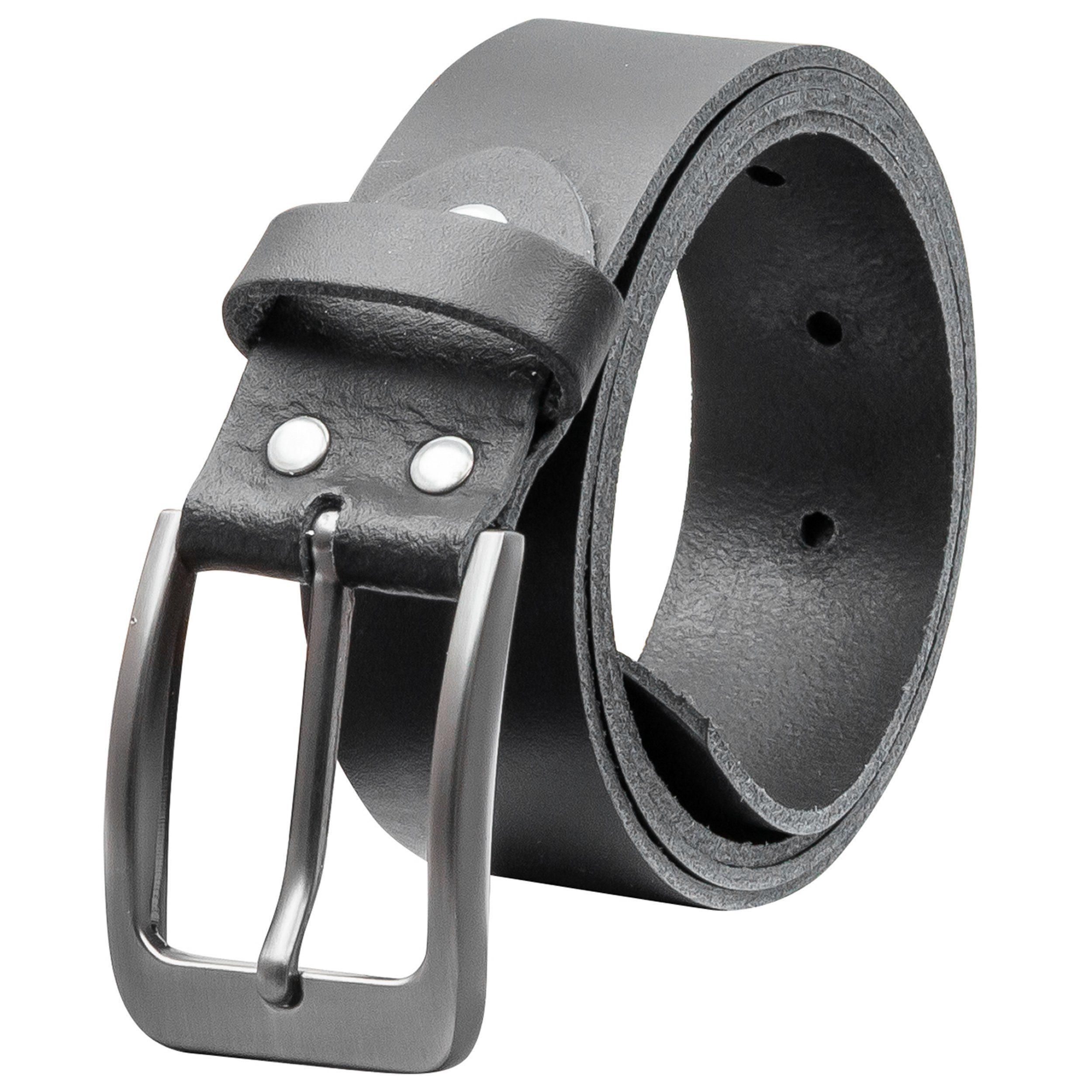 COLOGNEBELT Ledergürtel OM411-SL-Schwarz MADE IN GERMANY, Schwarz Kürzbar, günstig online kaufen