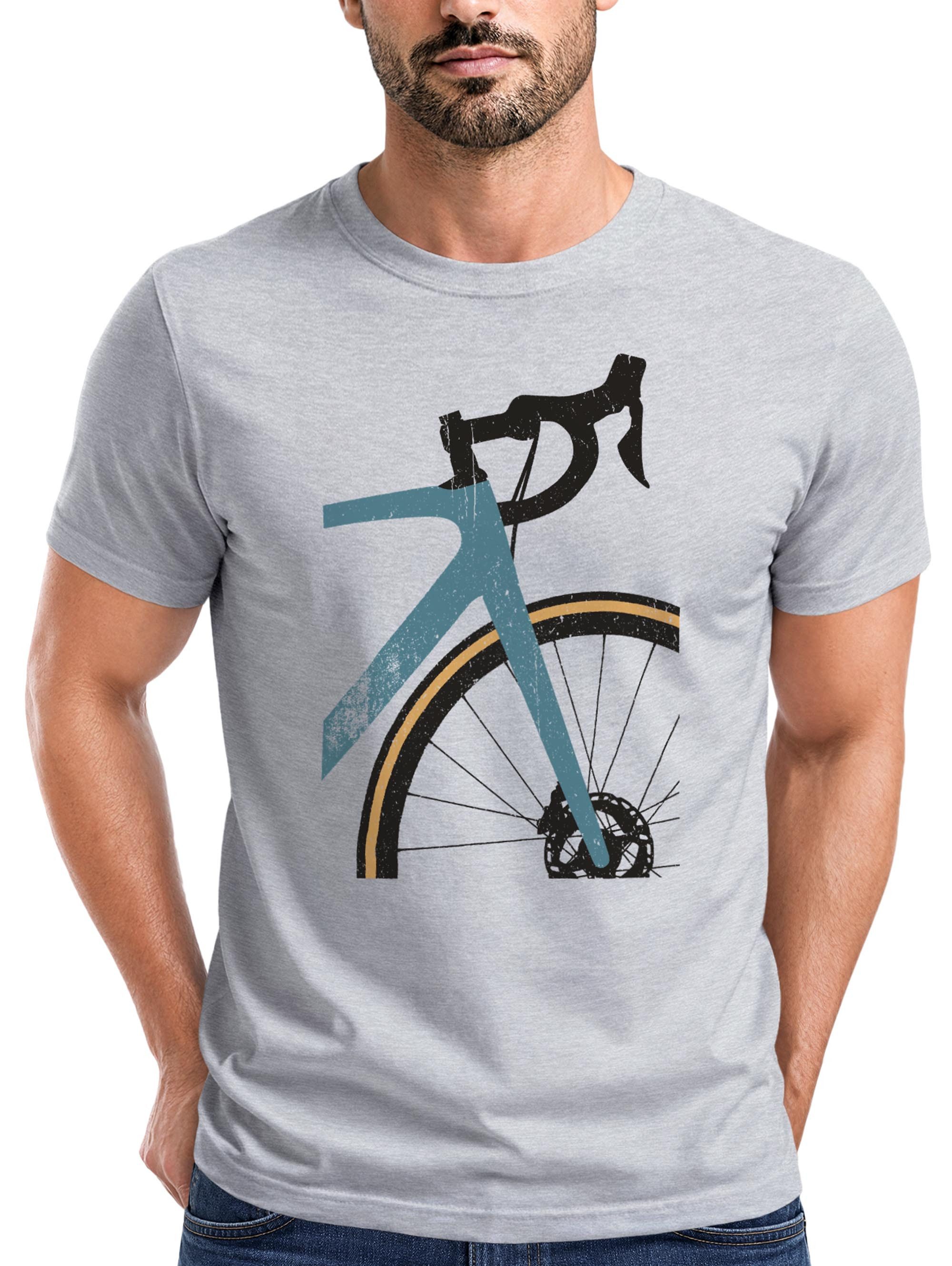 Neverless Print-Shirt Herren T-Shirt Fahrrad Bike Radfahrer Sommer Outdoor Fashion mit Print