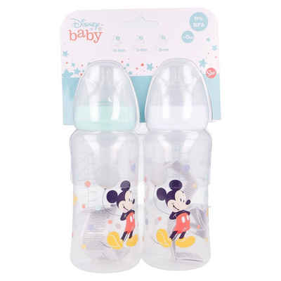 Disney Babyflasche Disney Baby Mickey Maus 2er Set Milchflasche Babyfläschchen, 360 ml ab 0 Monate