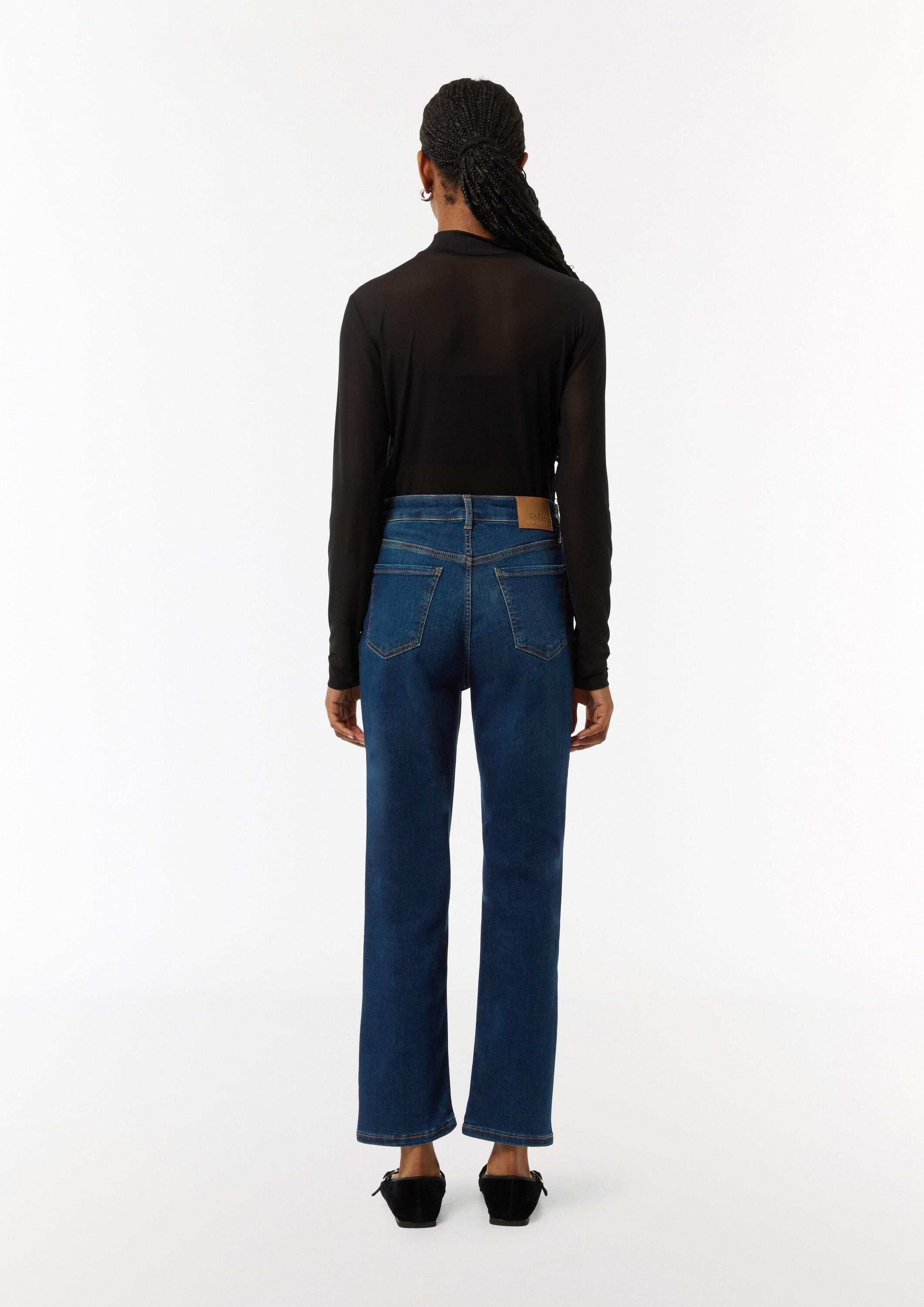 comma Regular-fit-Jeans Jeans-Hose Ankle-Jeans aus Baumwollstretch mit geradem Bein