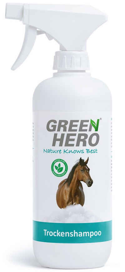 GreenHero Tiershampoo Trockenshampoo-Spray für Pferde, 500 ml, natürliches Pferdetrockenshampoo zur Reinigung