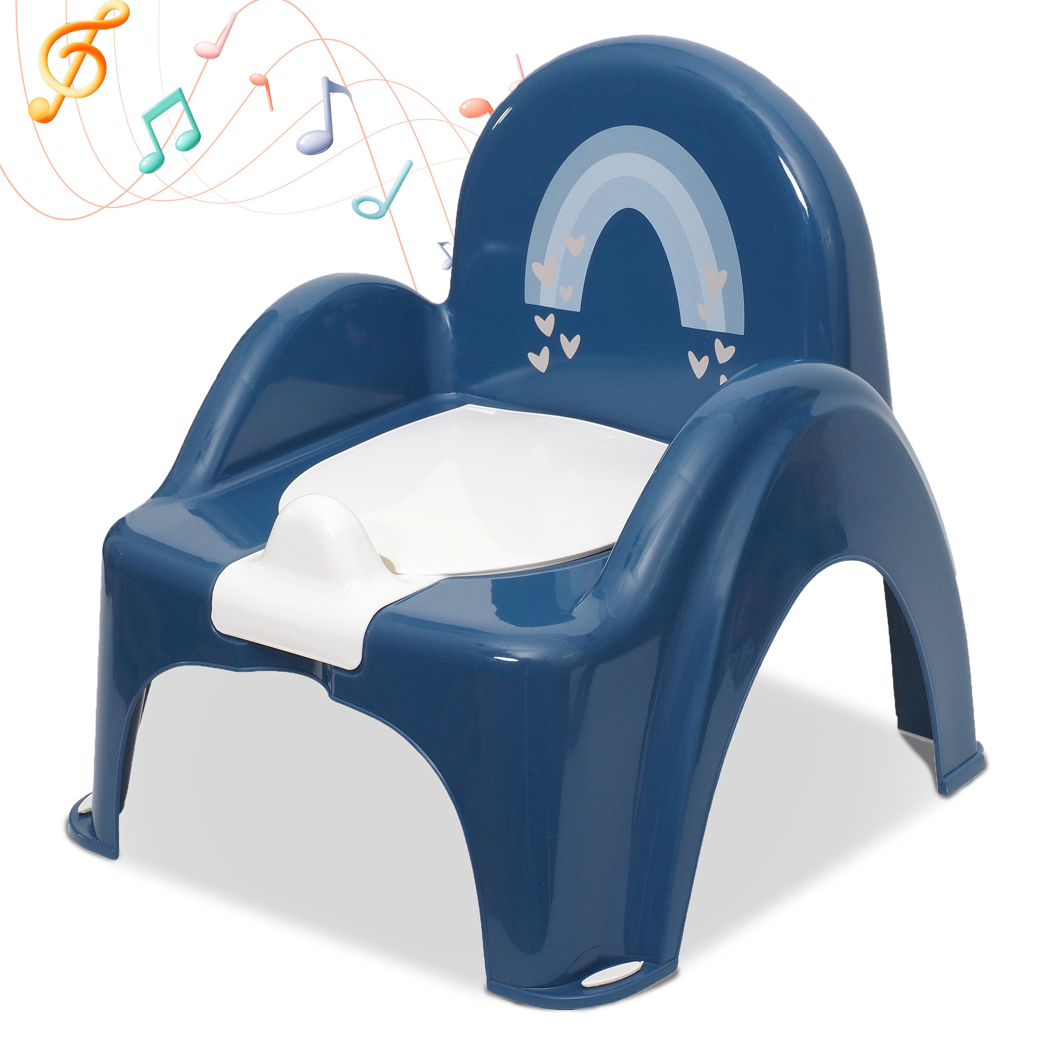 Babykajo Töpfchen mit Musik, (2-tlg), Kinder Töpfchen mit Anti-Rutsch Beschichtung und herausnehmbarem Topf