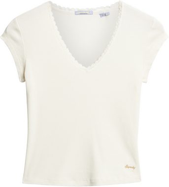 Superdry T-Shirt ESSENTIAL LACE TRIM V TEE