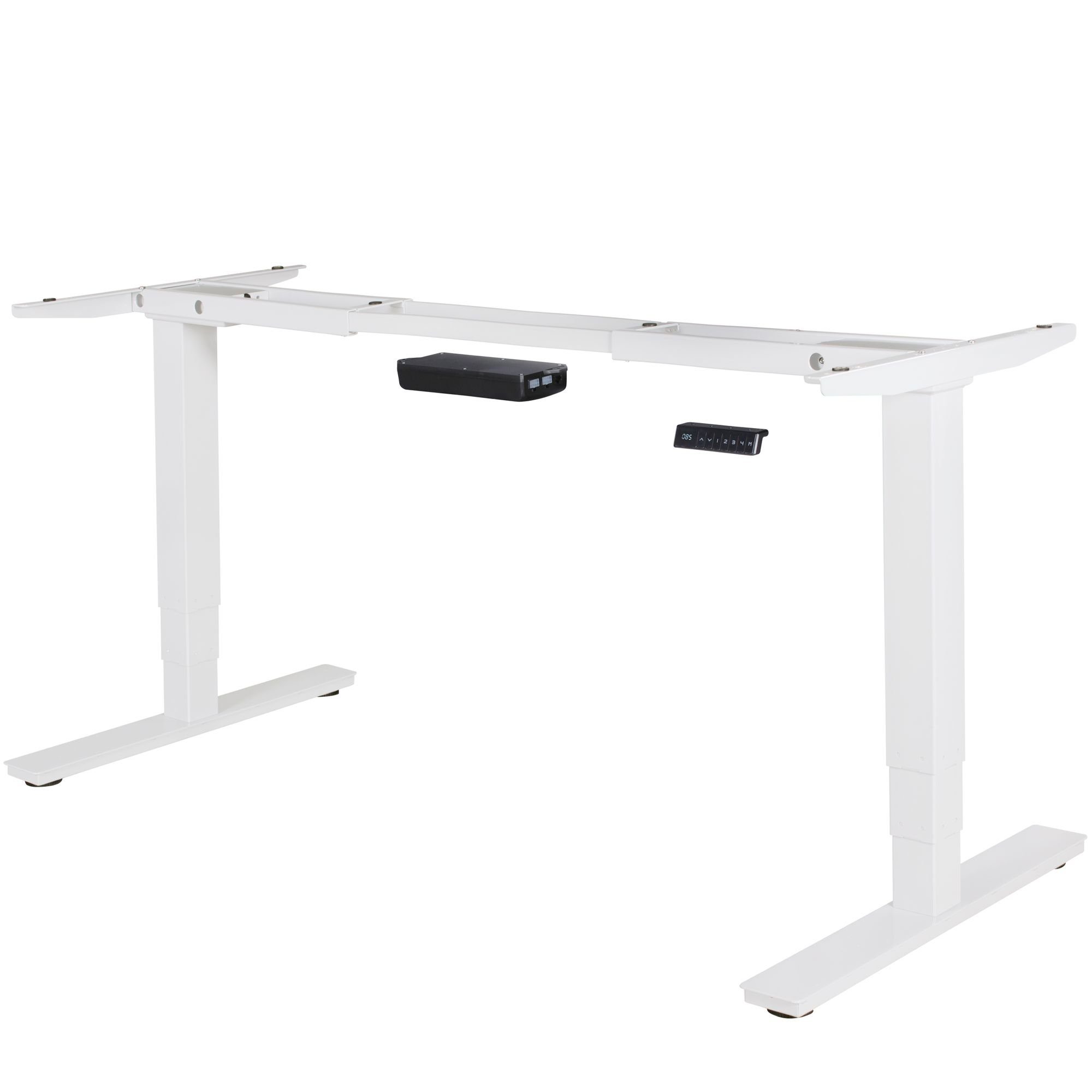 FINEBUY Schreibtisch SuVa11255_1 (Elektrisch Höhenverstellbares Tischgestell Weiß), Gestell mit Memory Funktion, Schreibtischgestell Weiß | Weiß