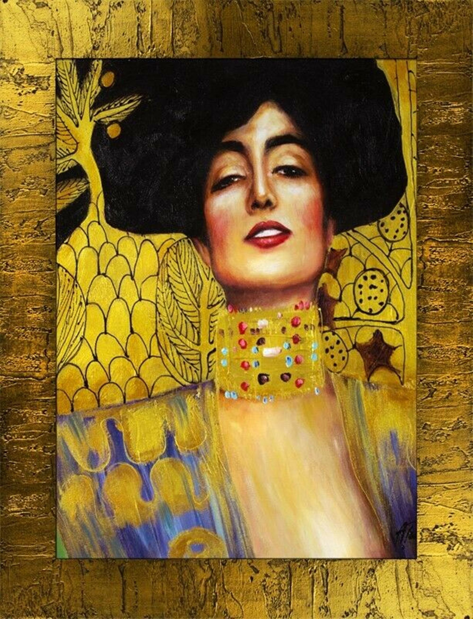 JVmoebel Gemälde Gustav Klimt Gemälde Malerei Abstrakt Ölbild 77X107CM G00233 Sofort, Abstrakt
