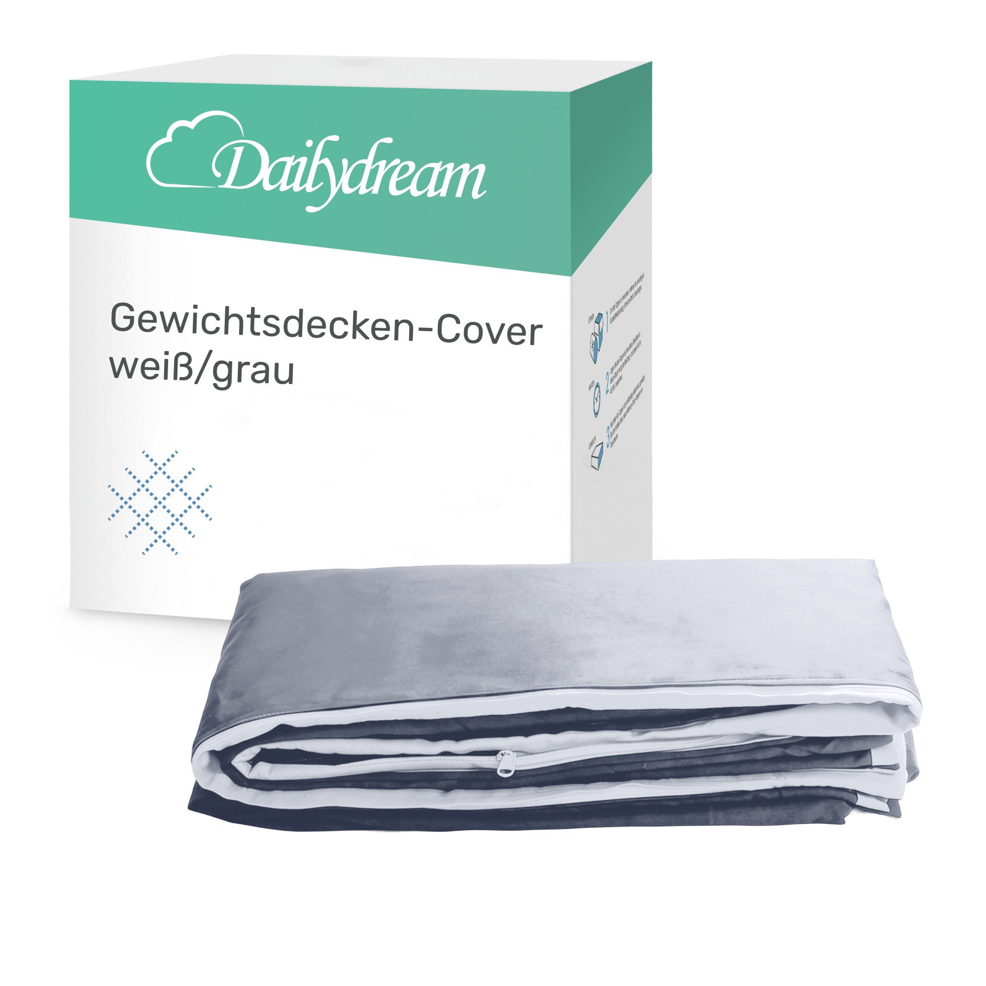 Dailydream Gewichtsdecke Ersatzbezug für Gewichtsdecke, premium Baumwolle, waschbar, Füllung: ohne Füllung, Ersatzbezug aus hochwertiger Baumwolle und Eckbändern