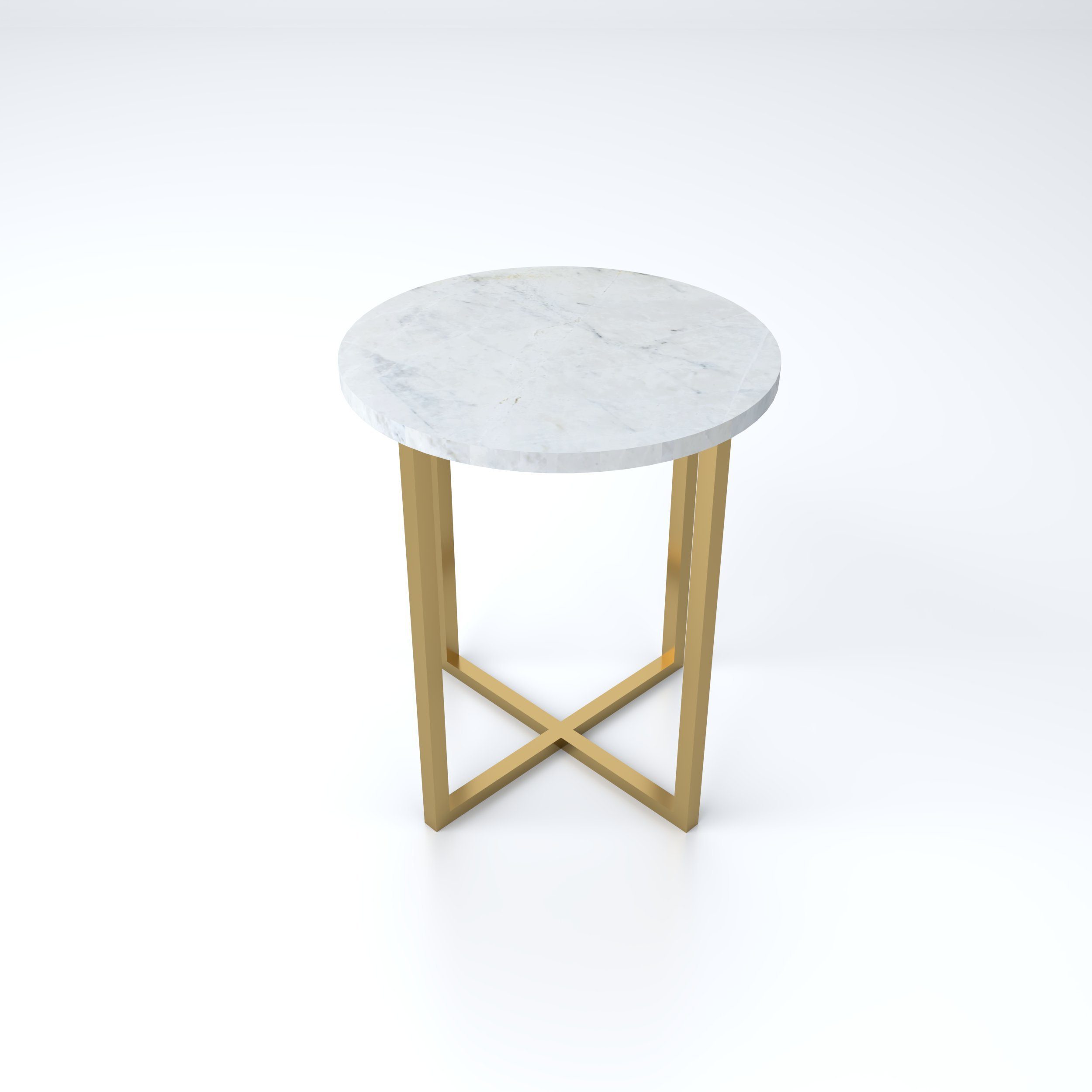 D'arte Stone Beistelltisch AMANDA Beistelltisch aus hochwertigem Marmor gold | Bianco Enzo