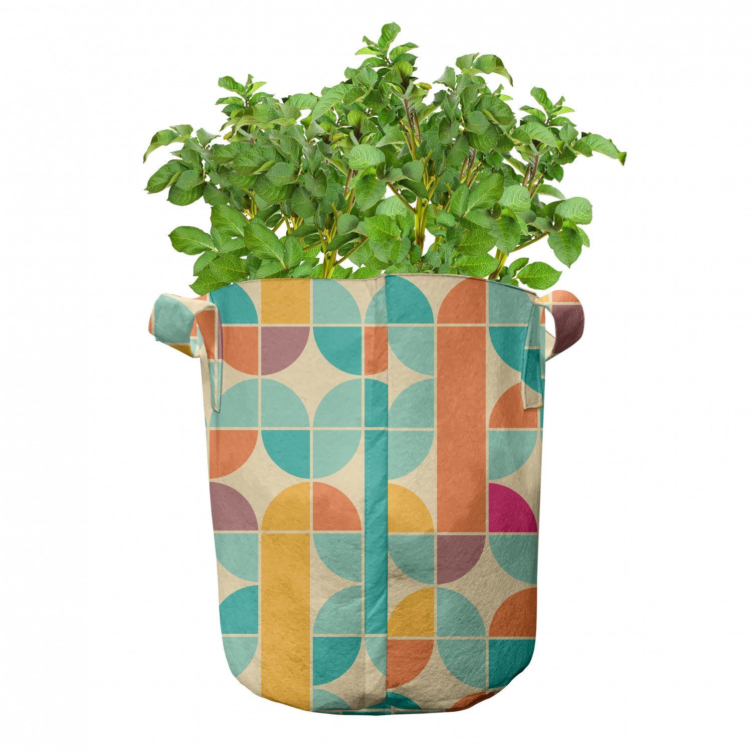 Pflanzkübel mit Pflanzen, Mosaic für Abakuhaus hochleistungsfähig Forms Stofftöpfe Griffen Funky Retro