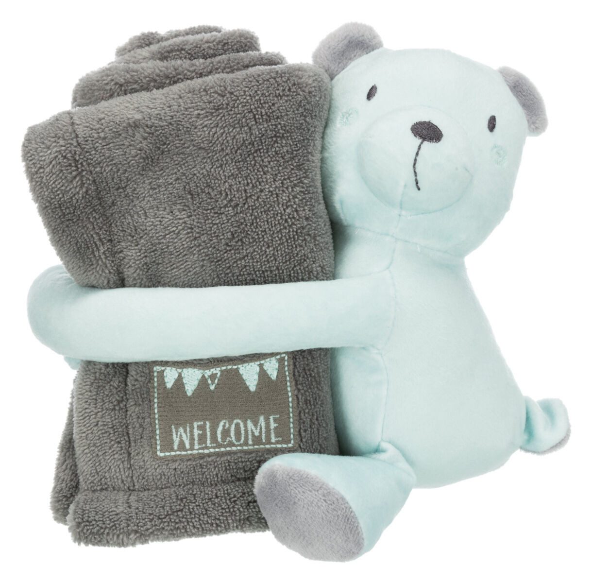 TRIXIE Tierdecke Junior Kuschel-Set - grau/mint - 75 × 50 cm