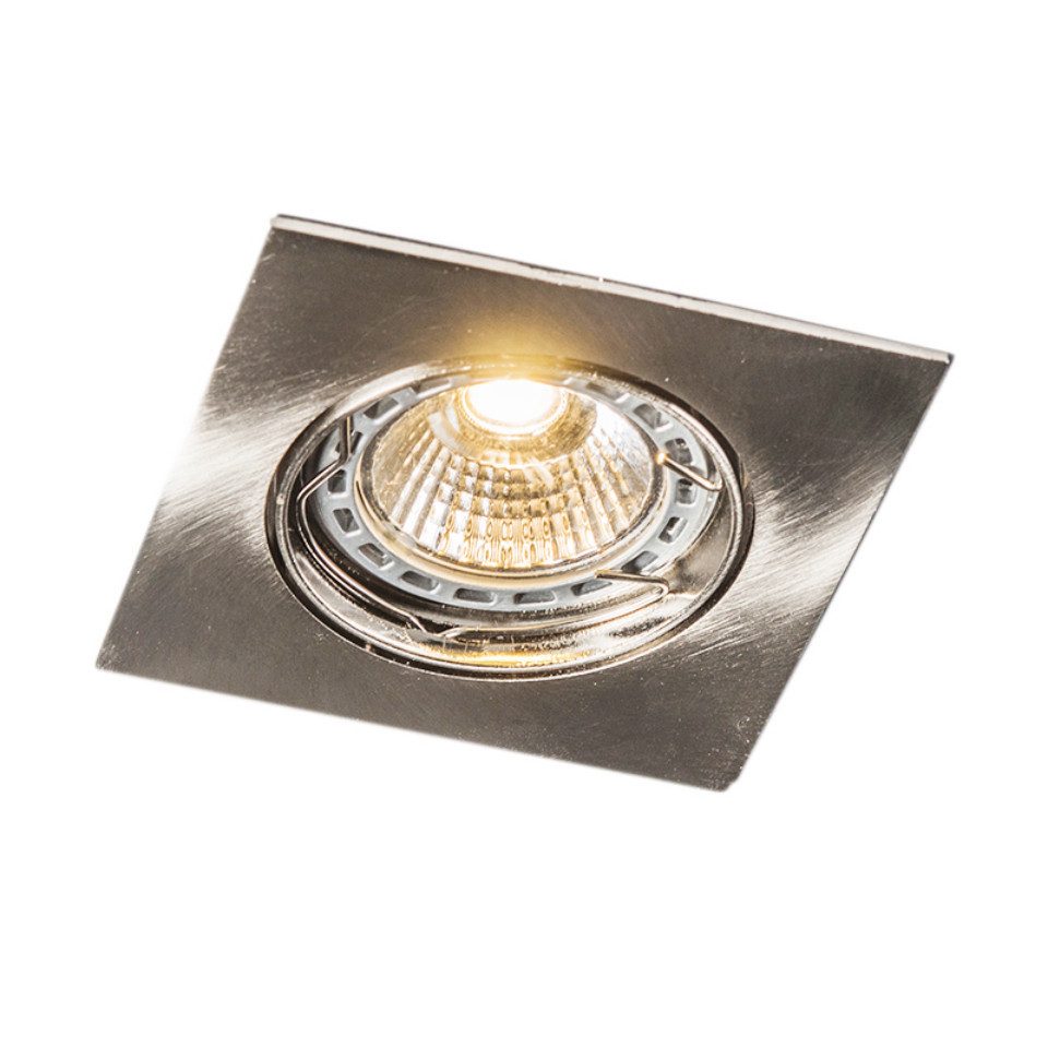 Qazqa LED Einbaustrahler 44882, ohne Leuchtmittel, Warmweiß, QAZQA Downlight, gu10, Stahl, Aluminium, Modern