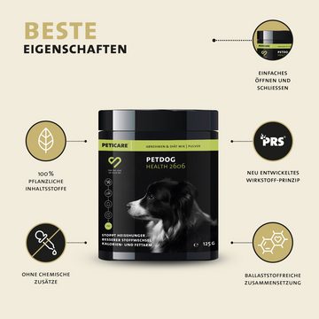 Peticare Futterbehälter Diät, Schlank & Vital-Mix Pulver für Hunde - petDog Health 2606, (125-tlg)