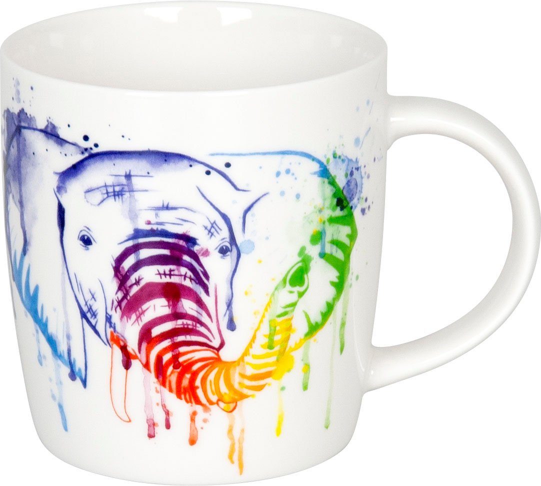 Könitz Tasse Becher Tasse Kaffeetasse Watercoloured Animals - Elefant, Bone China