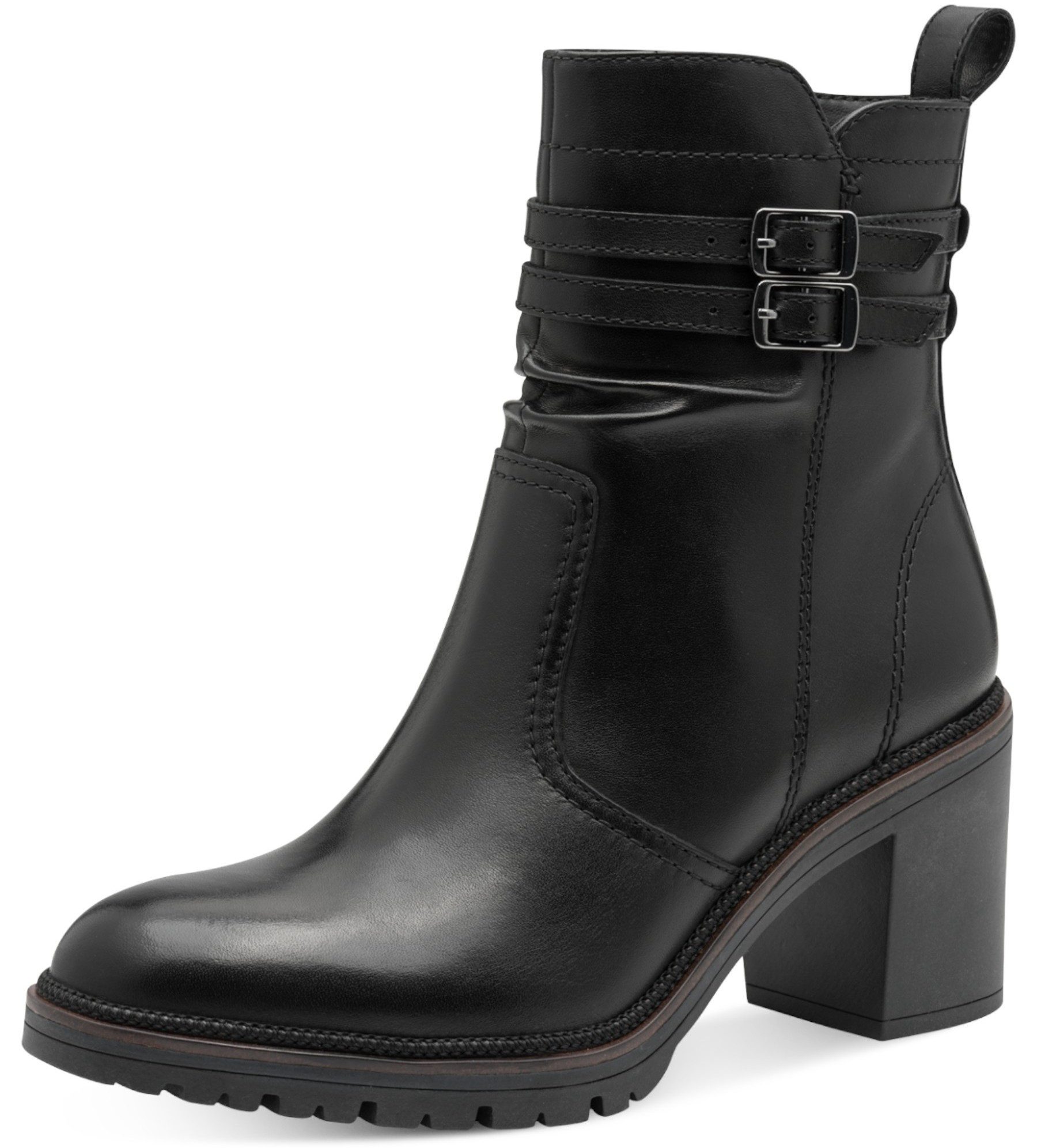 1-25383-45 003 Black Leather Stiefelette