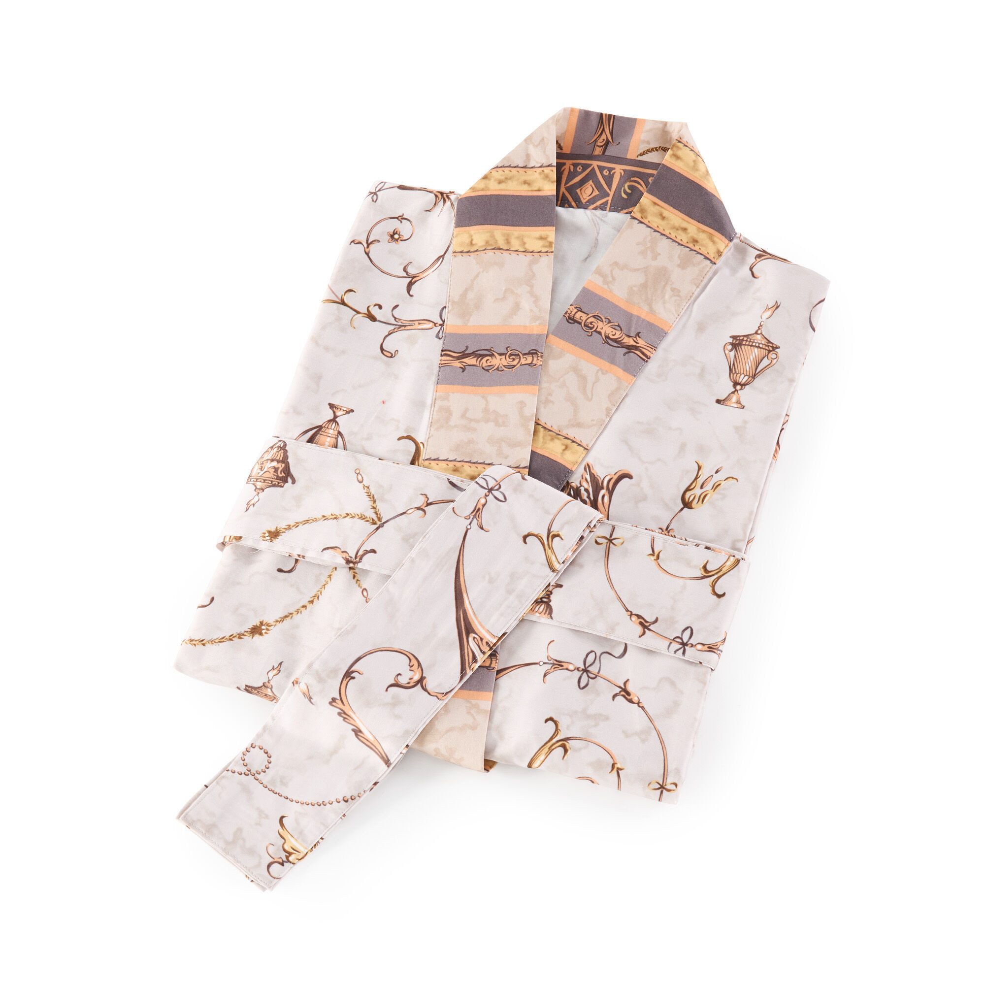 Bassetti Kimono OPLONTIS, knöchelfrei, Baumwolle, Gürtel, aus satinierter Baumwolle