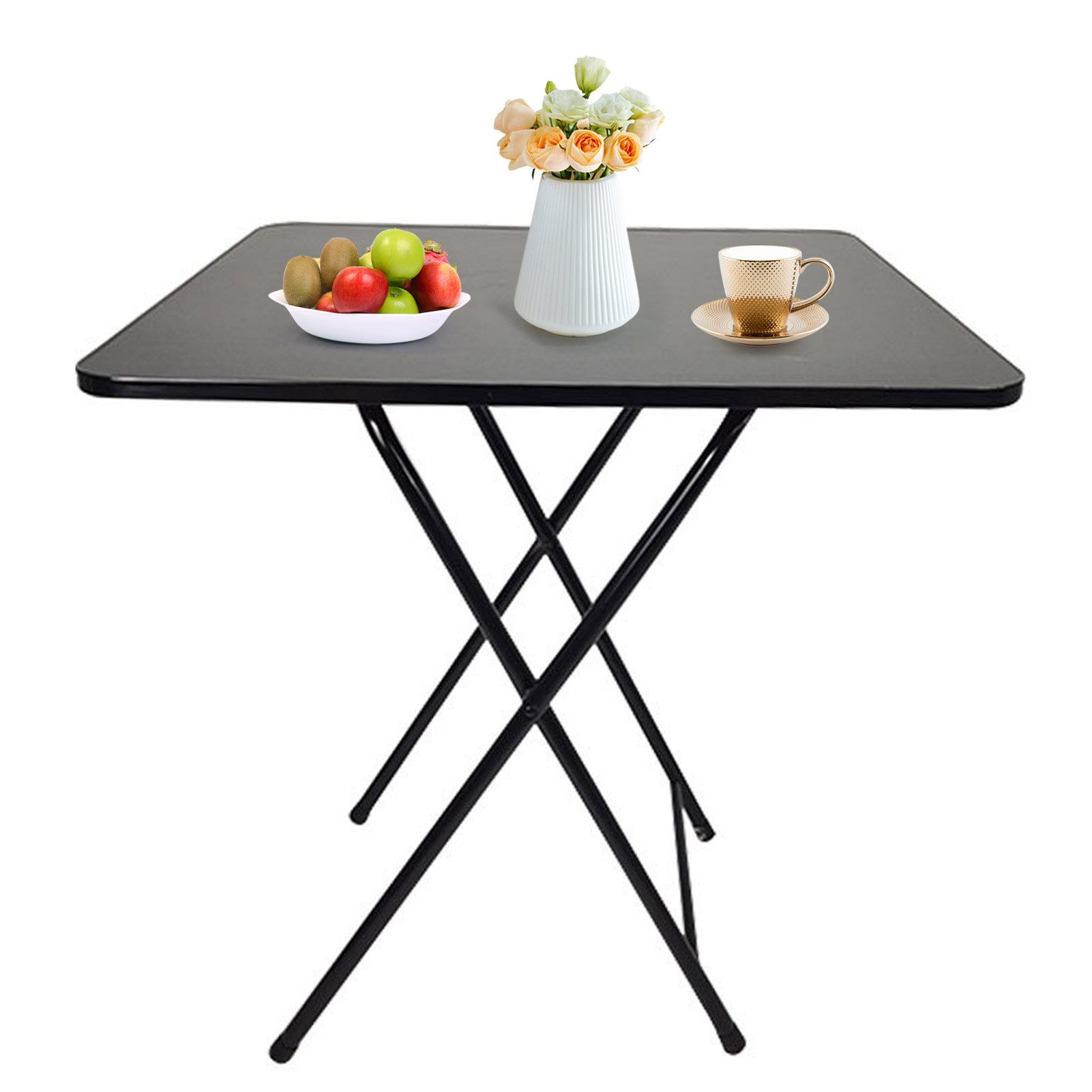 Rutaqian Klapptisch Faltbarer Campingtisch 60 x 60 CM, Quadratisch Multifunktionstisch (1 x klappbarer Esstisch), Klappbar Gartentisch Esstisch für Küche, Garten, Balkon, Camping, BBQ