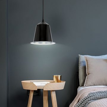 etc-shop LED Pendelleuchte, Leuchtmittel inklusive, Warmweiß, 2er Set LED Pendel Hänge Wohnraum Flur Lampe Decken Leuchte schwarz