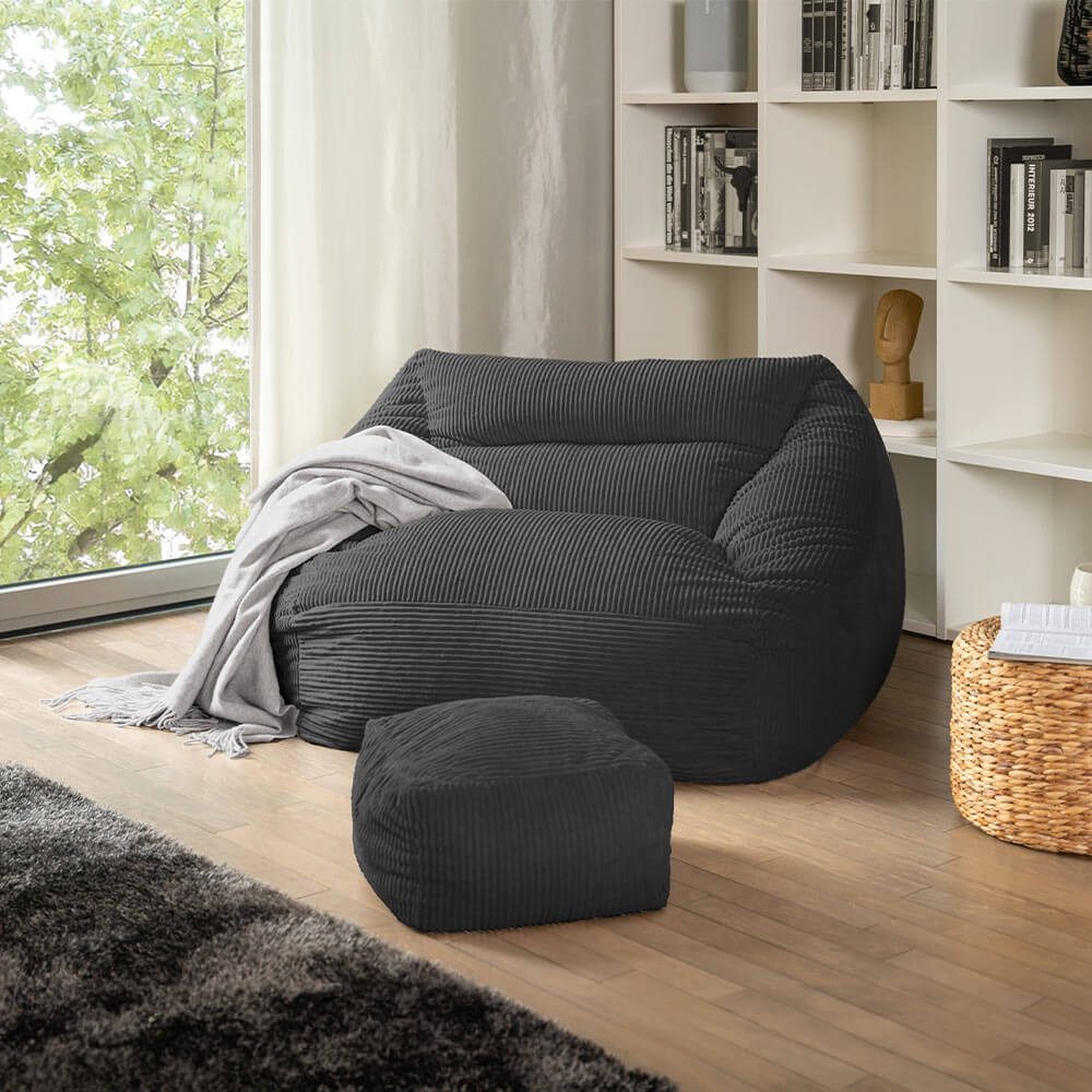HOME DELUXE Sitzsack Sessel COZY (2 St), Cord Sitzsack, Beanbag, Bodenkisse günstig online kaufen