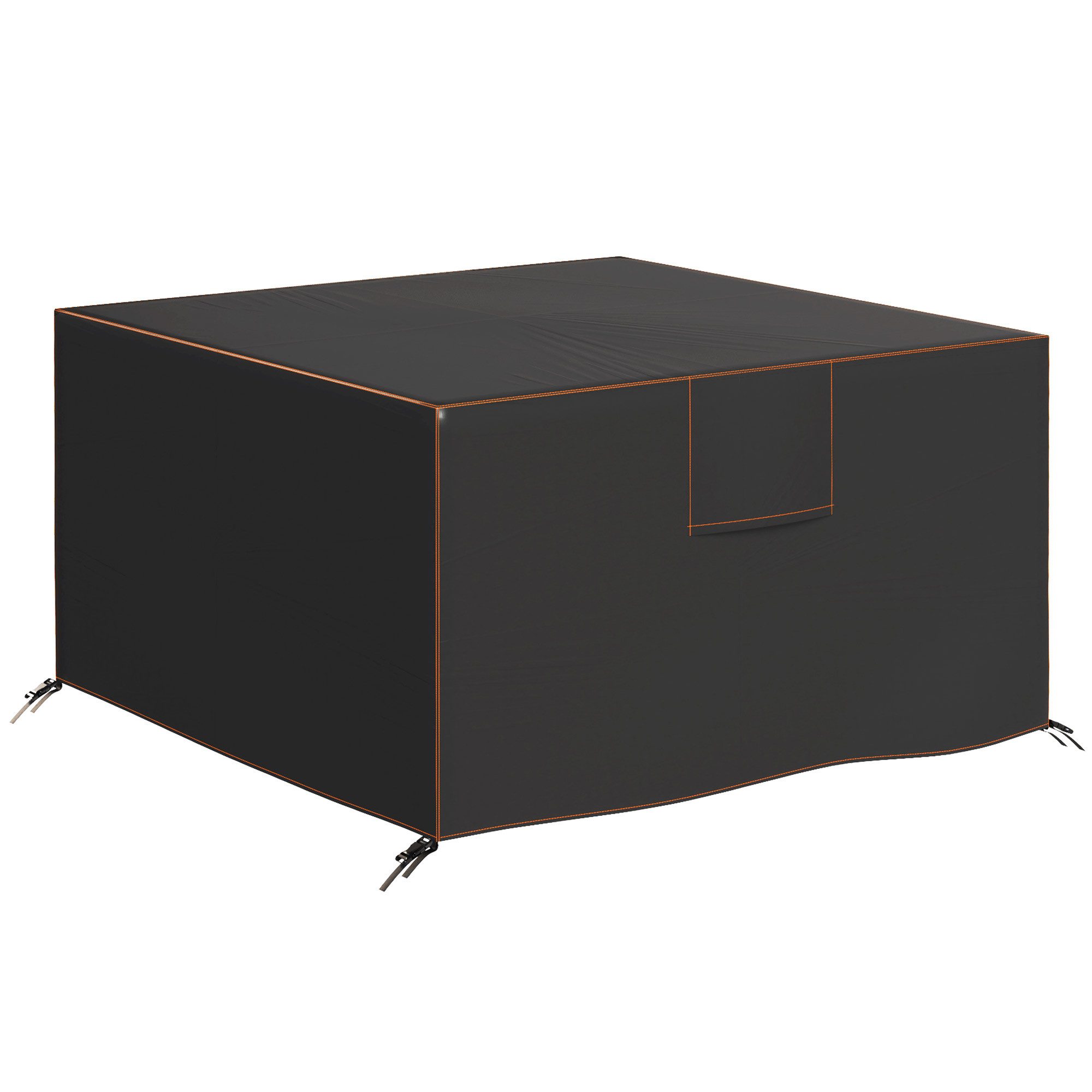 Outsunny Gartenmöbel-Schutzhülle Anti-UV 420D Oxford Gewebe Winddicht Abdeckhaube (Wasserdicht Abdeckung, 1-St., Winterfest Abdeckplane), für Gartentische Terrassenmöbel Quadratisch 125x125x74 cm, Schwarz