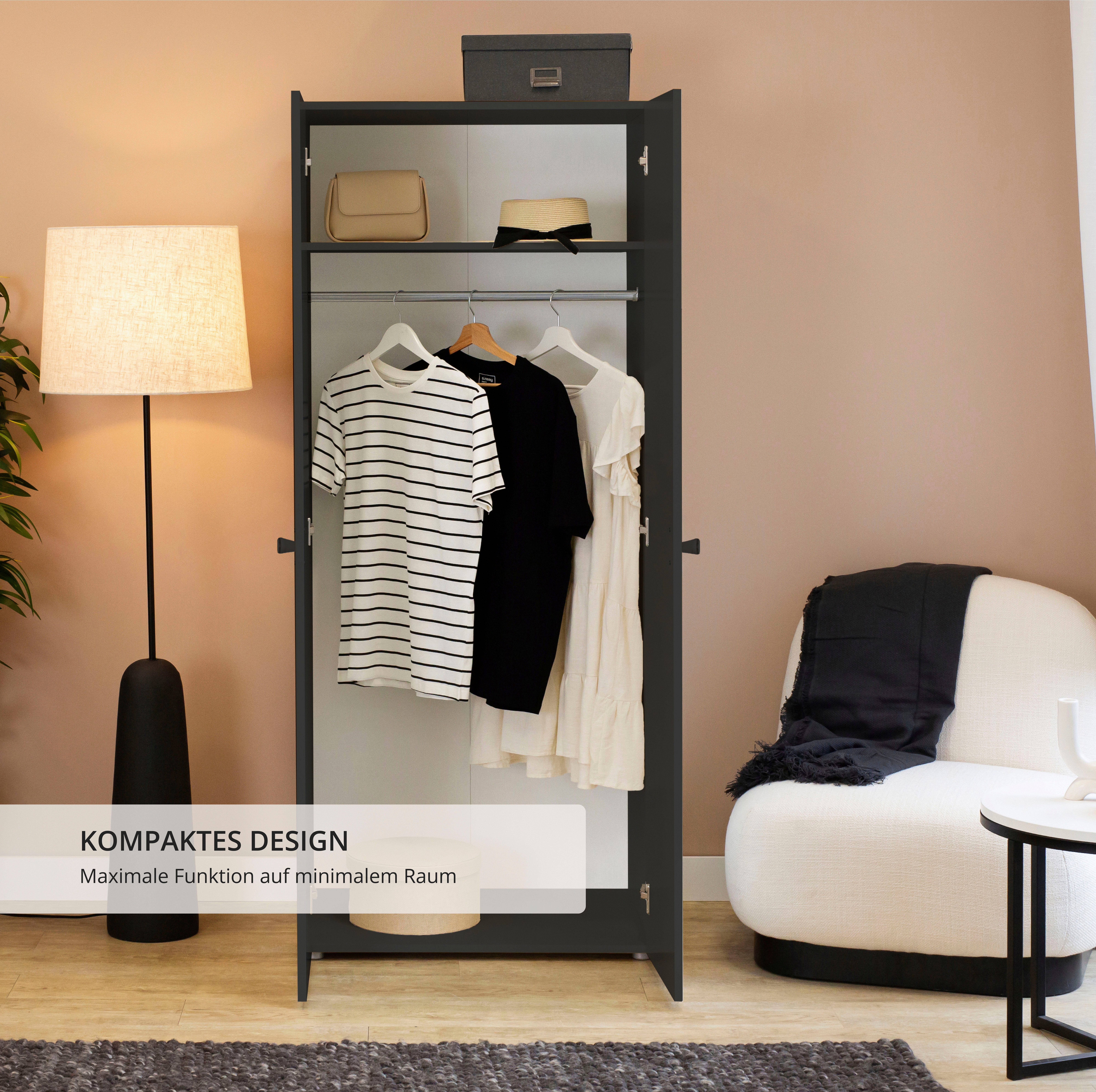 Schlafkontor Drehtürenschrank Base Kleiderschrank Joe Garderobe Hochschrank Wäscheschrank, Bega Schrank Schlafzimmer Bestseller