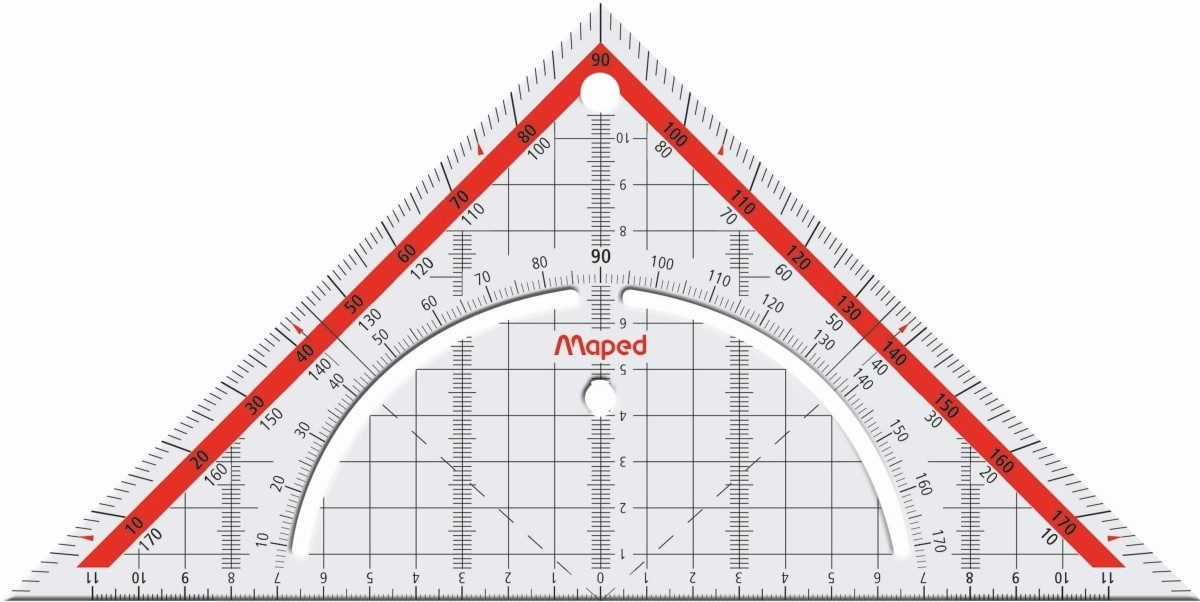 MAPED Geodreieck Geometrie-Dreieck Technic Plastik 26cm transparent Kunststoff-Etui