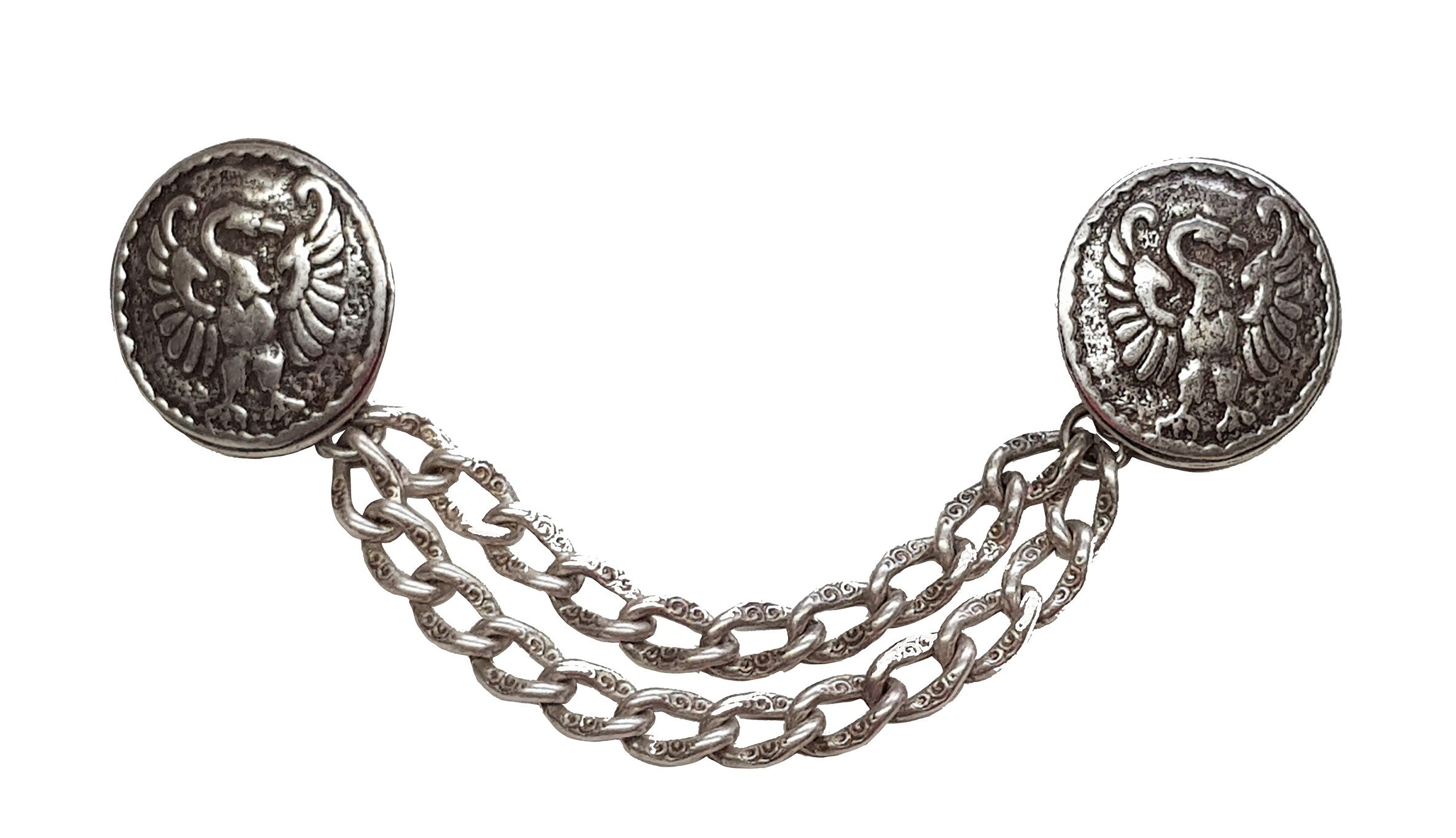 Moschen-Bayern Krawatte Kragenspange Trachtenkrawatte Herren Kragenschmuck Trachtenspange Metall 100% Messing - Farbe Altsilber