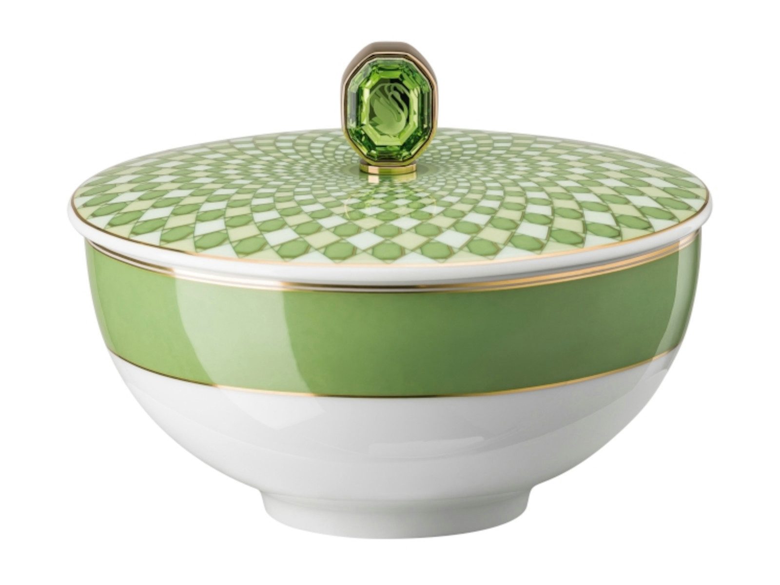 Swarovski Schale Signum Fern Reisschale mit Deckel 12 cm, Porzellan, (Reisschalen), Чаши / Schälchen / Schüsseln