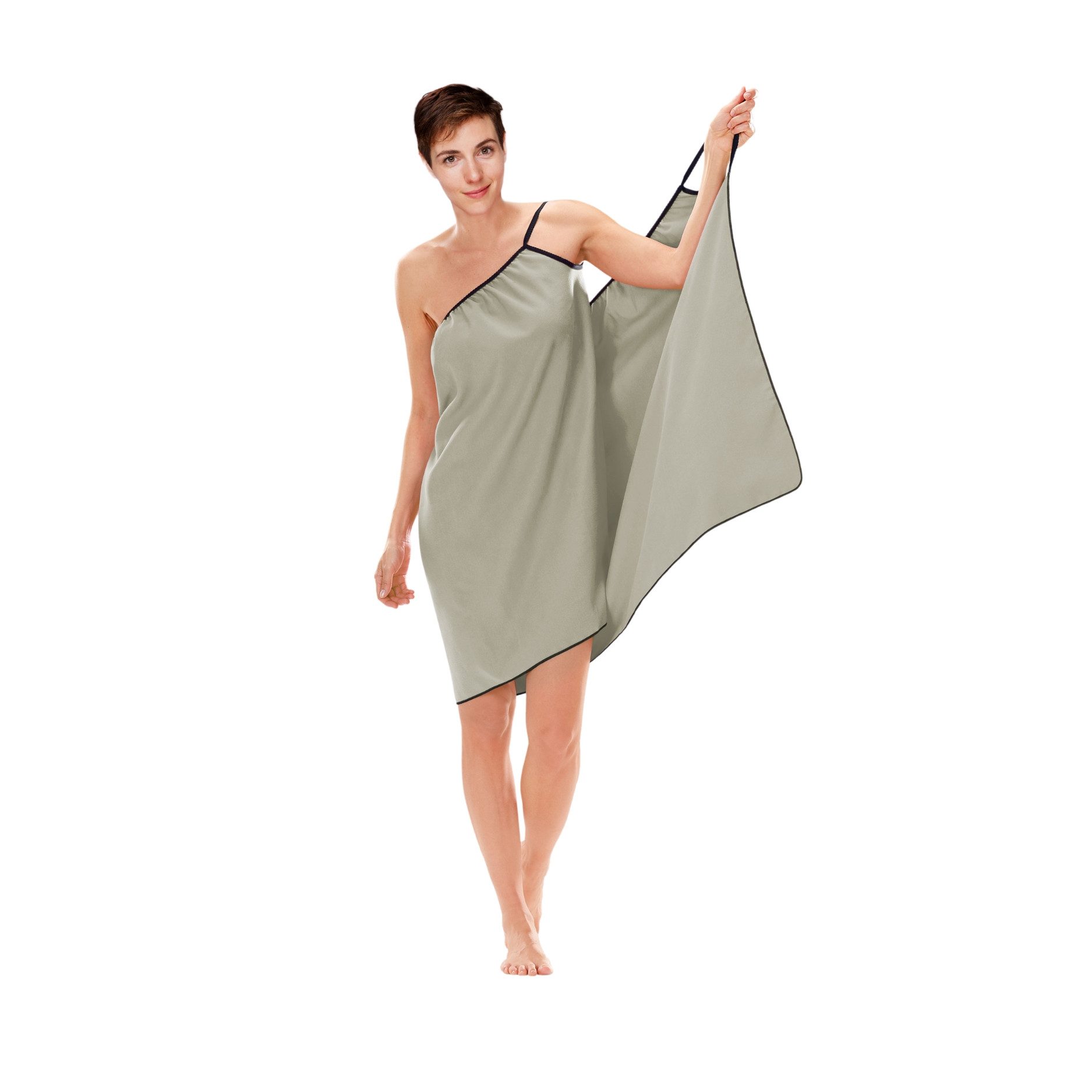 liebling Saunatuch Sporttuch, Sauna-Wickeltuch, 90% Polyester, 10% Polyamid, mit Trägern, größenvariabel über praktischen Gummizug, Öko-Tex 100