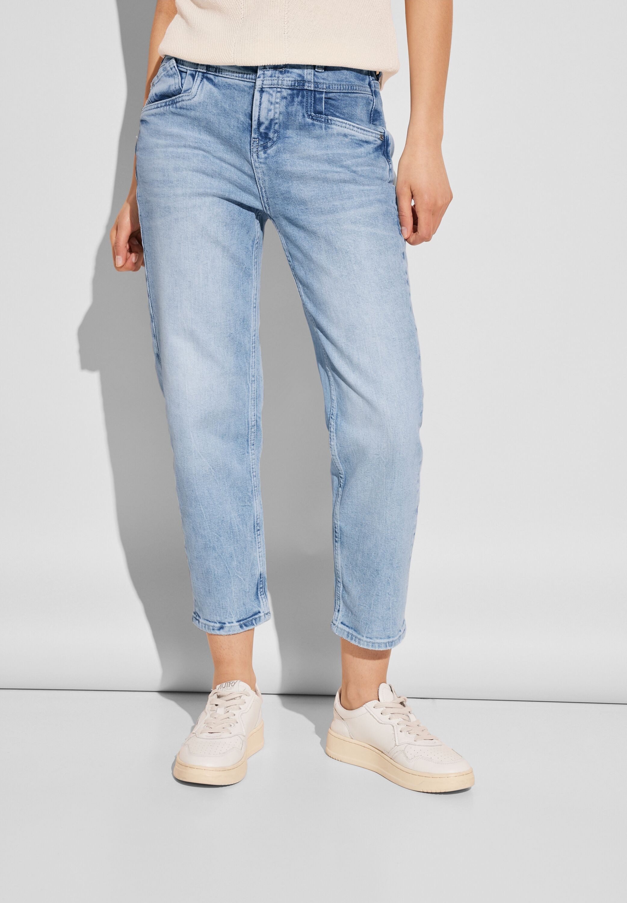 STREET ONE Regular-fit-Jeans in Bleach-Waschung