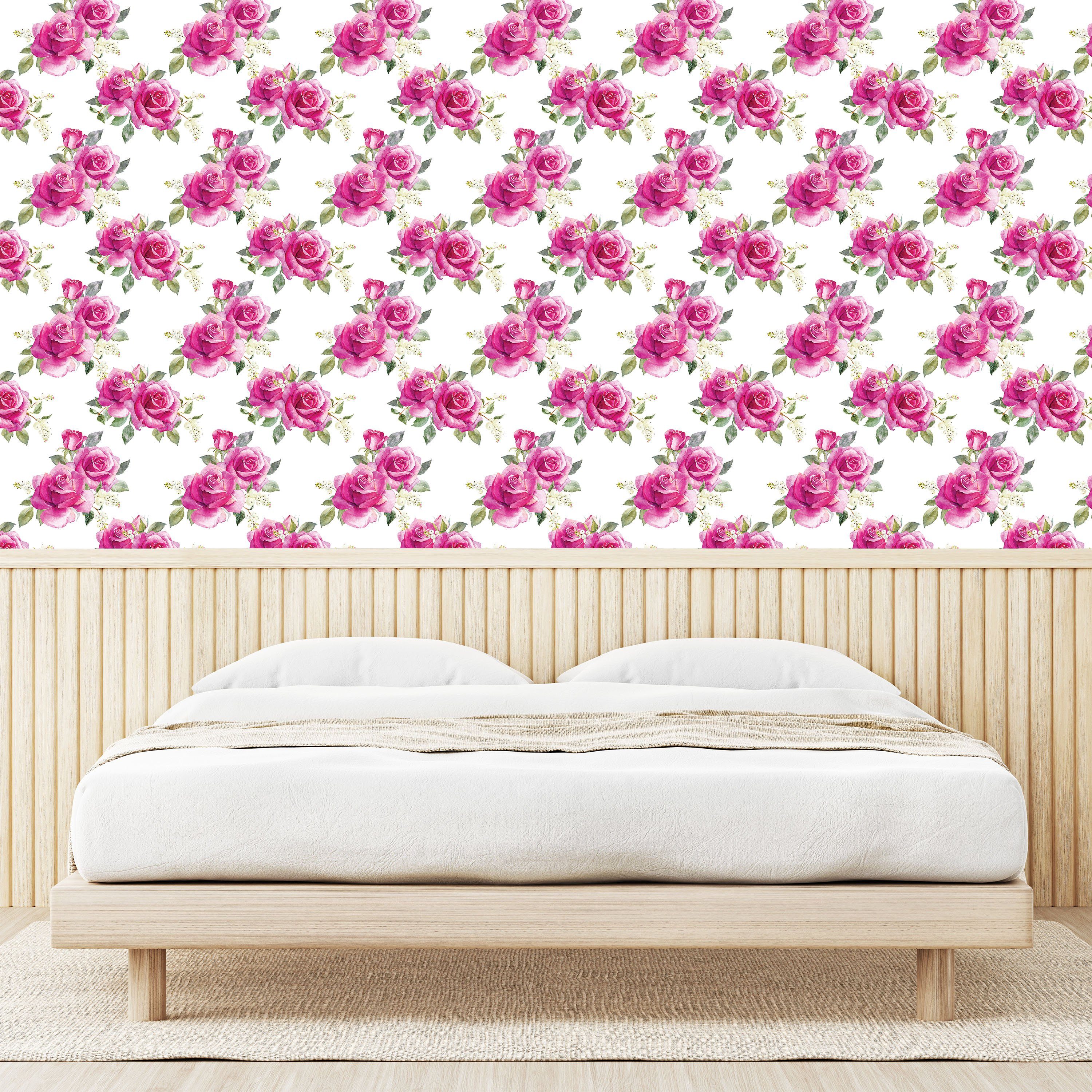 Abakuhaus Vinyltapete selbstklebendes Rose Wohnzimmer Blumen Posy der Küchenakzent, Romantisches