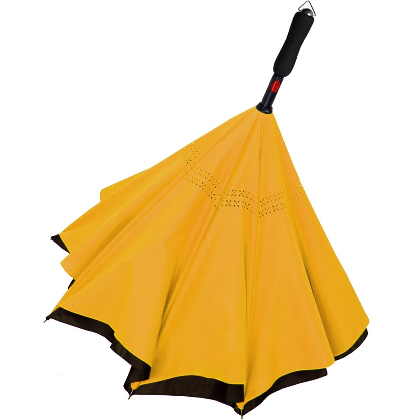 schwarz-gelb zu Automatik, - öffnen umgedreht Reverse-Schirm mit Langregenschirm iX-brella umgedreht