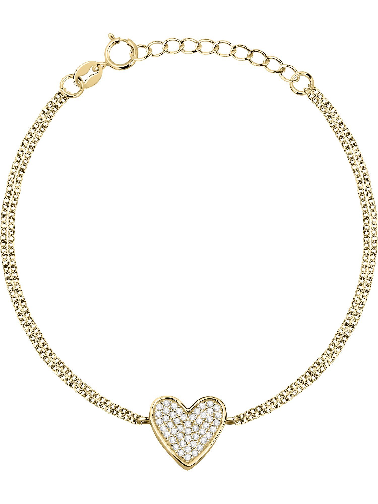 FAVS Silberarmband FAVS Damen-Armband 925er Silber 47 Zirkonia Herz