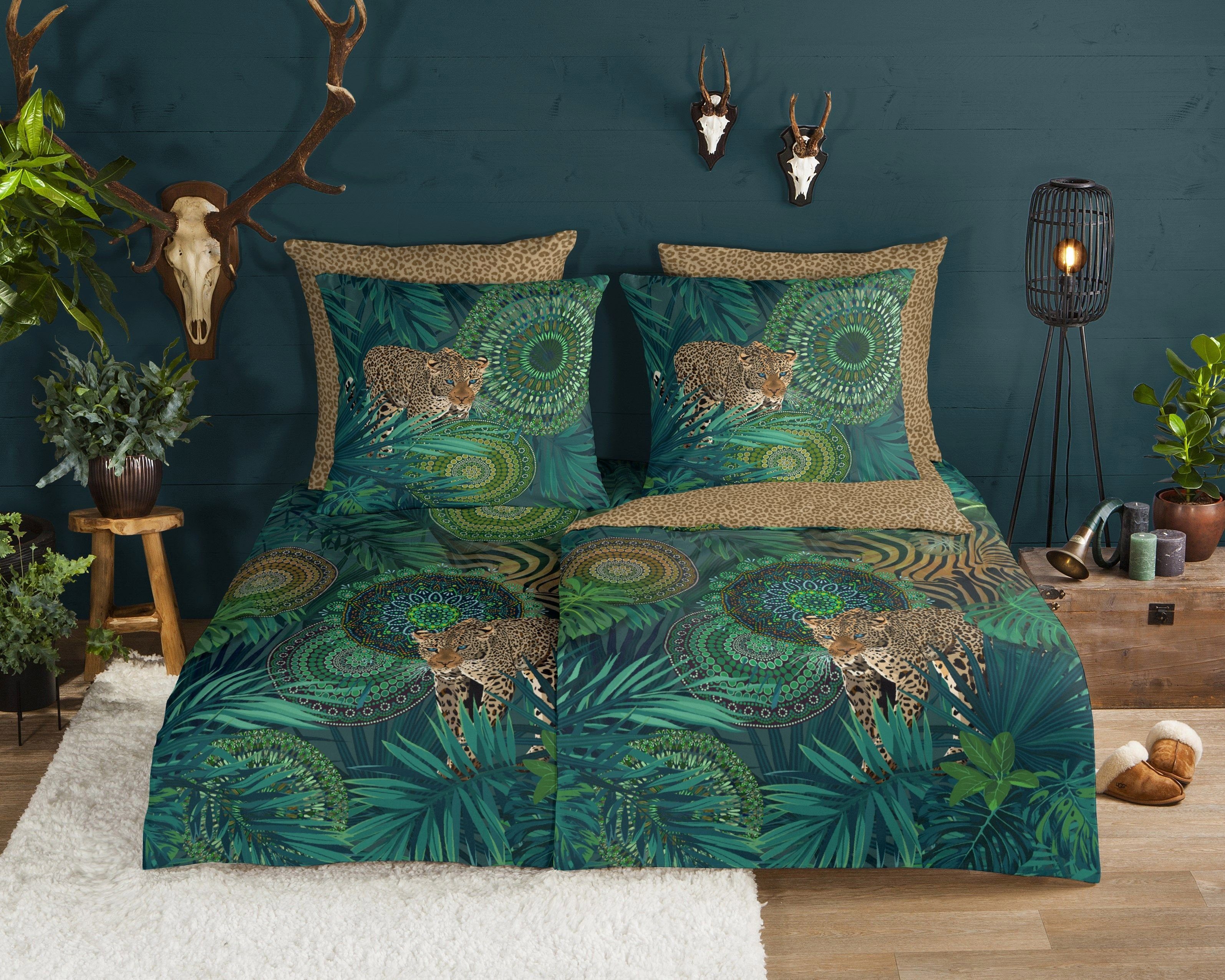 Bettwäsche »Hip Flanell Bettwäsche 135x200 Taysir grün Leopard«, hip online kaufen | OTTO