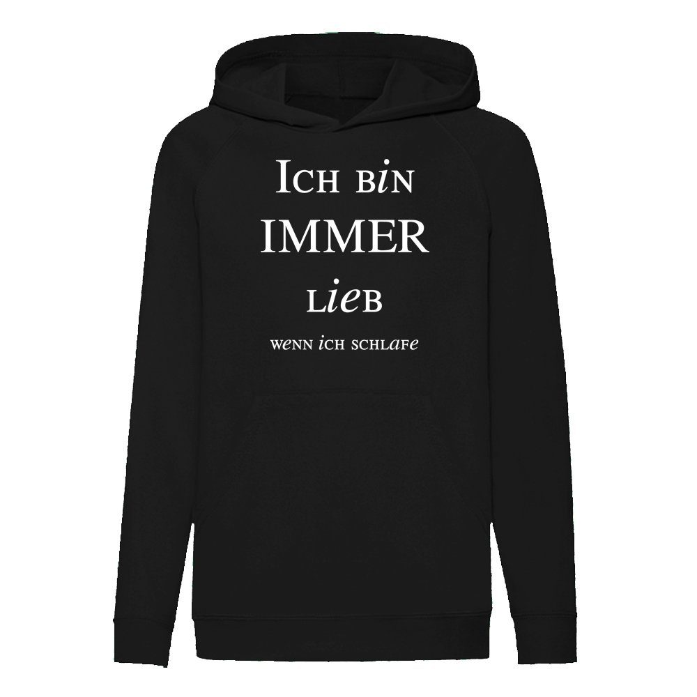 Ggraphics Hoodie Ich bin immer lieb, wenn ich schlafe Kinder Hoodie