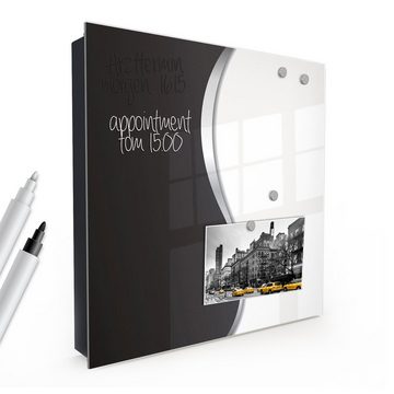 Primedeco Schlüsselkasten Dekor-Schlüsselkasten, Magnetpinnwand und Memoboard mit Glasfront Motiv Abstrakter Hintergrund
