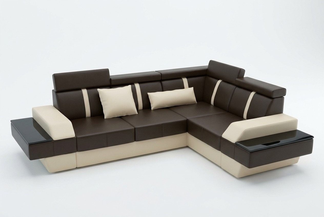 JVmoebel Ecksofa Designer Ledersofa in elegantem Design für stilvolles Wohnen, Made in Europa