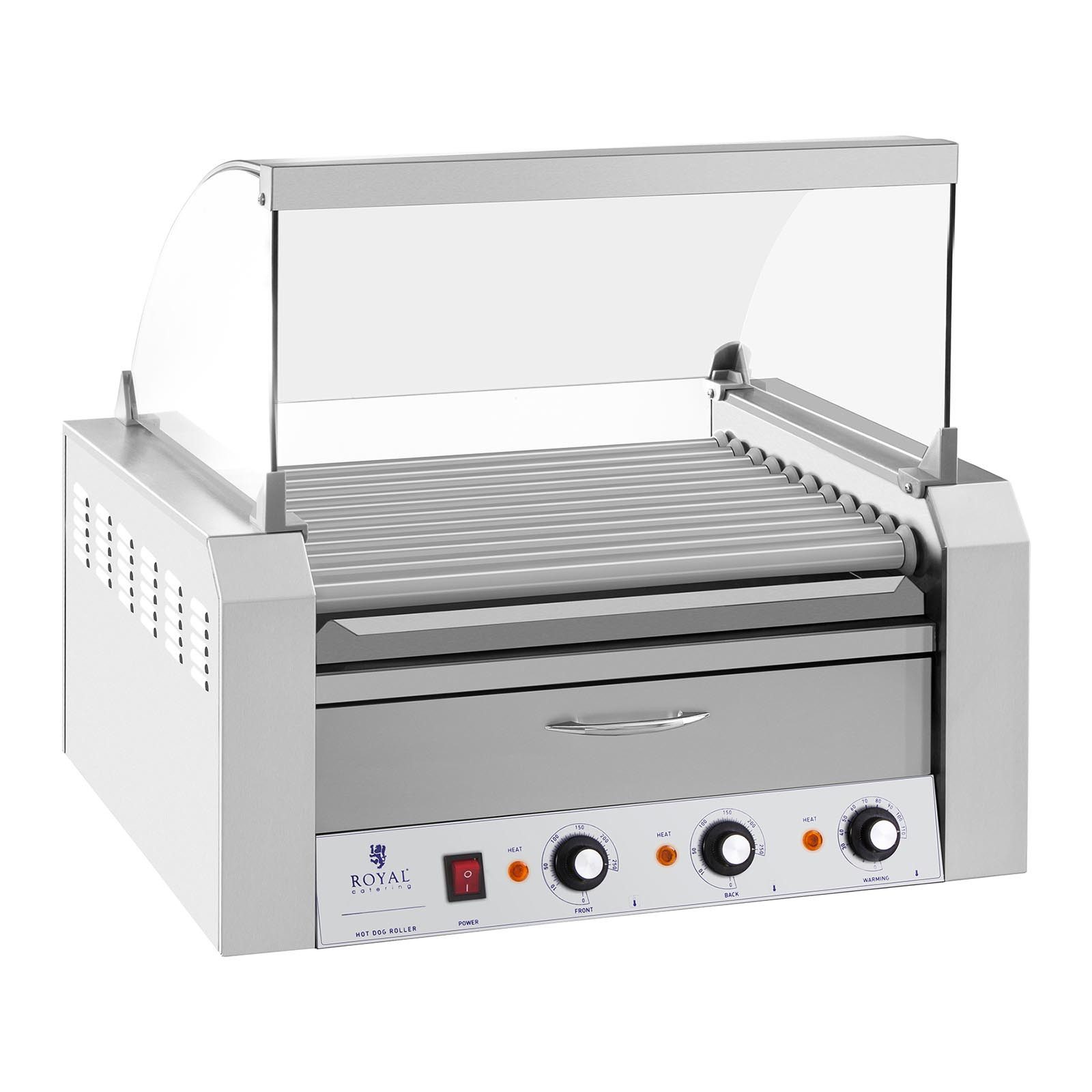 Royal Catering Elektrogrill Hot Dog Grill Edelstahl Rollengrill Würstchengrill 11 Rollen 2150 W 2, 2150 W, verschiedene Größen