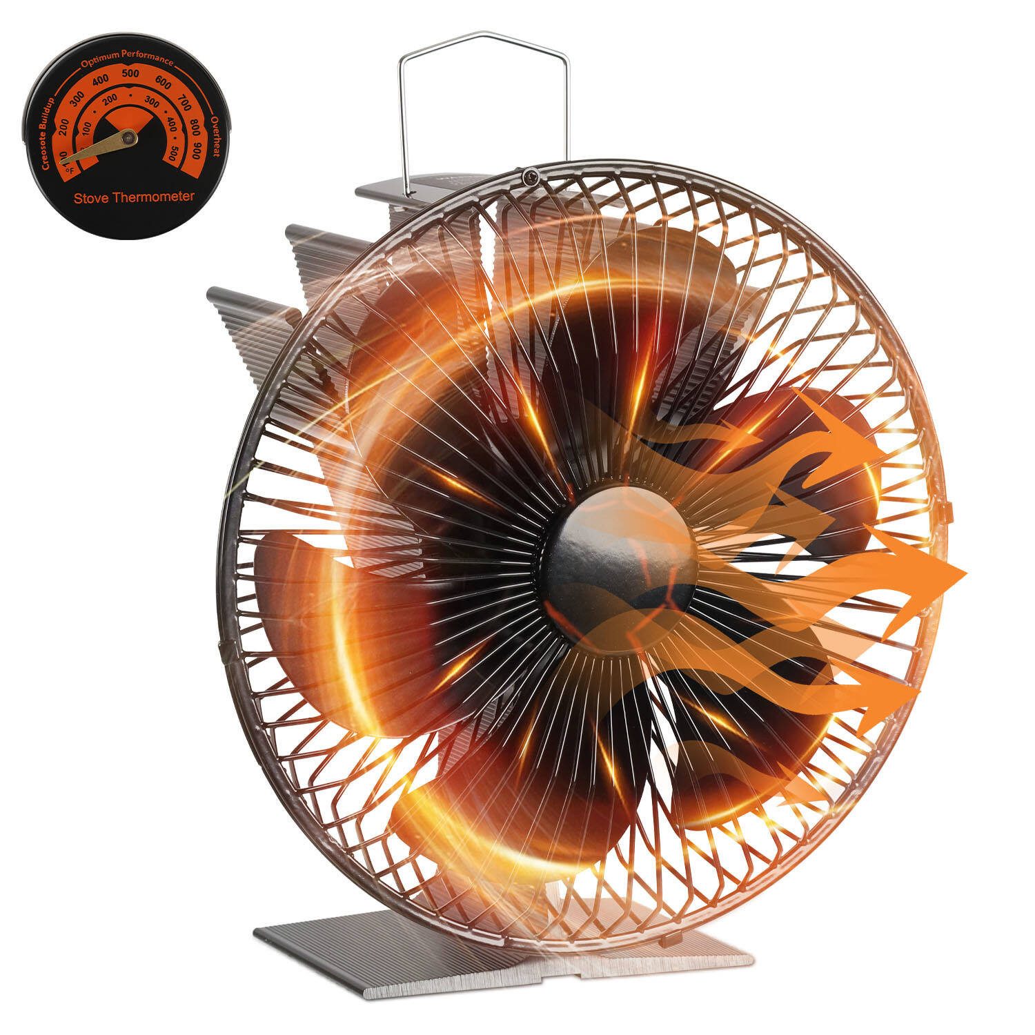 Clanmacy Kaminventilator Ofenventilator Kaminofen Ventilator für Ofenrohr, Lüfter stromlos