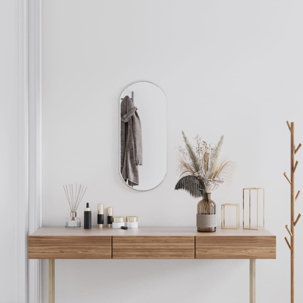 furnicato Wandspiegel Silbern 70x30 cm Oval (1-St) günstig online kaufen