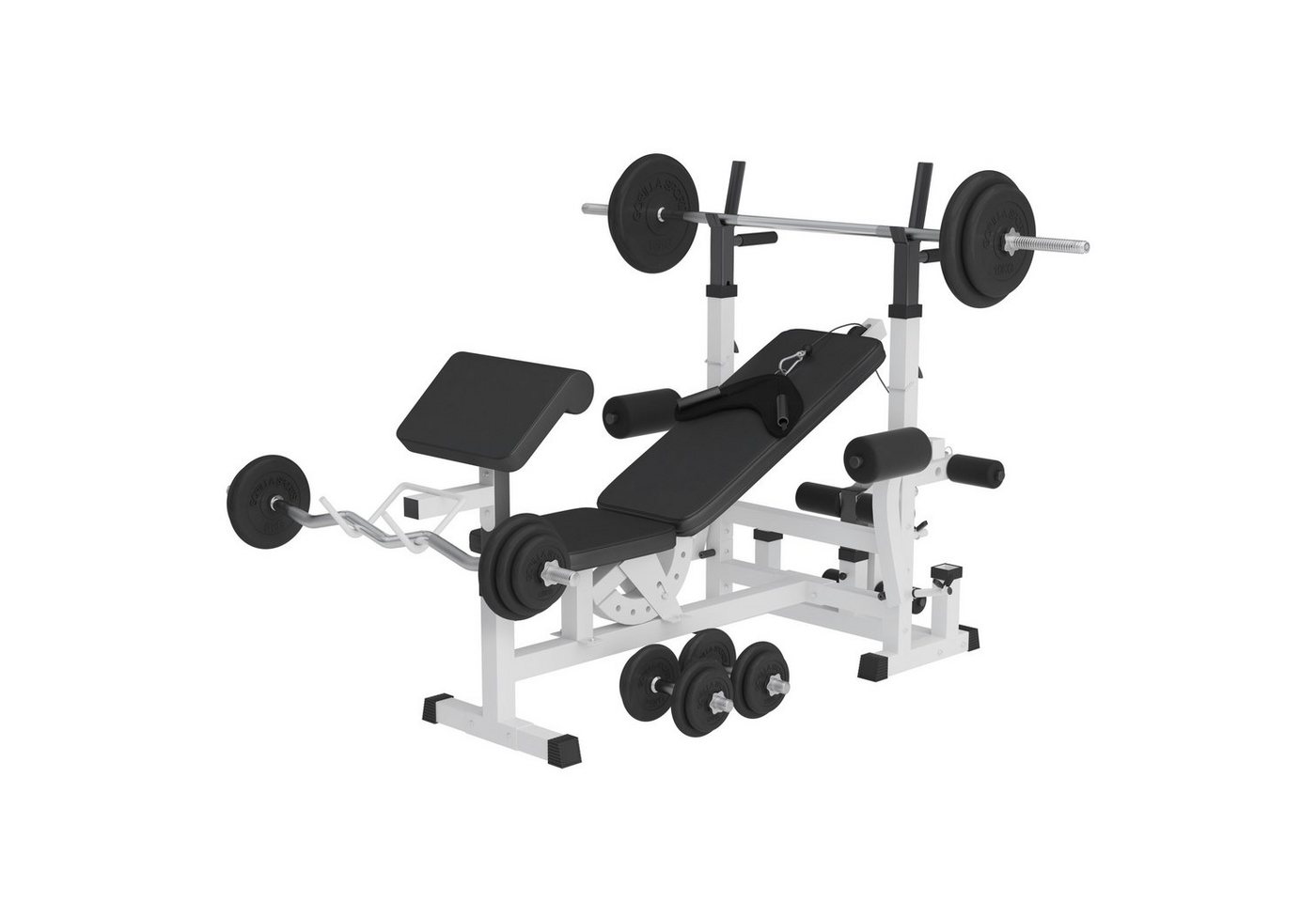 GORILLA SPORTS Kraftstation Kraftstation Universal inkl. 100 kg Kunststoff Gripper Set, (27-tlg)
