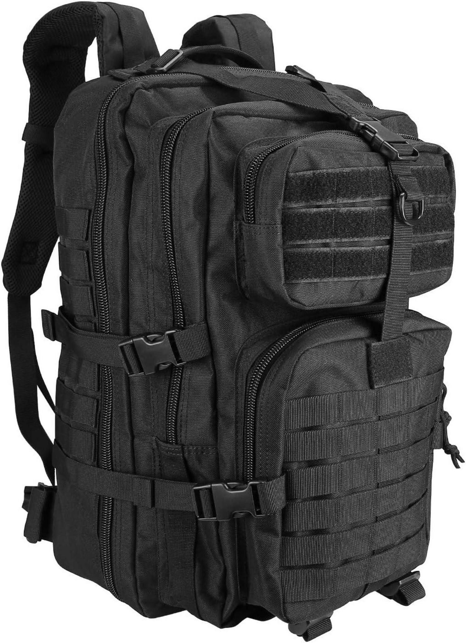Trekkingrucksack Taktischer Rucksack 42L Militär Wasserdicht Schwarz MOLLE-System