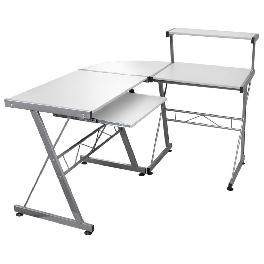 vidaXL Schreibtisch Eck-Computertisch Weiß 132x112x99 cm Spanplatte Schreibtisch Homeoffic